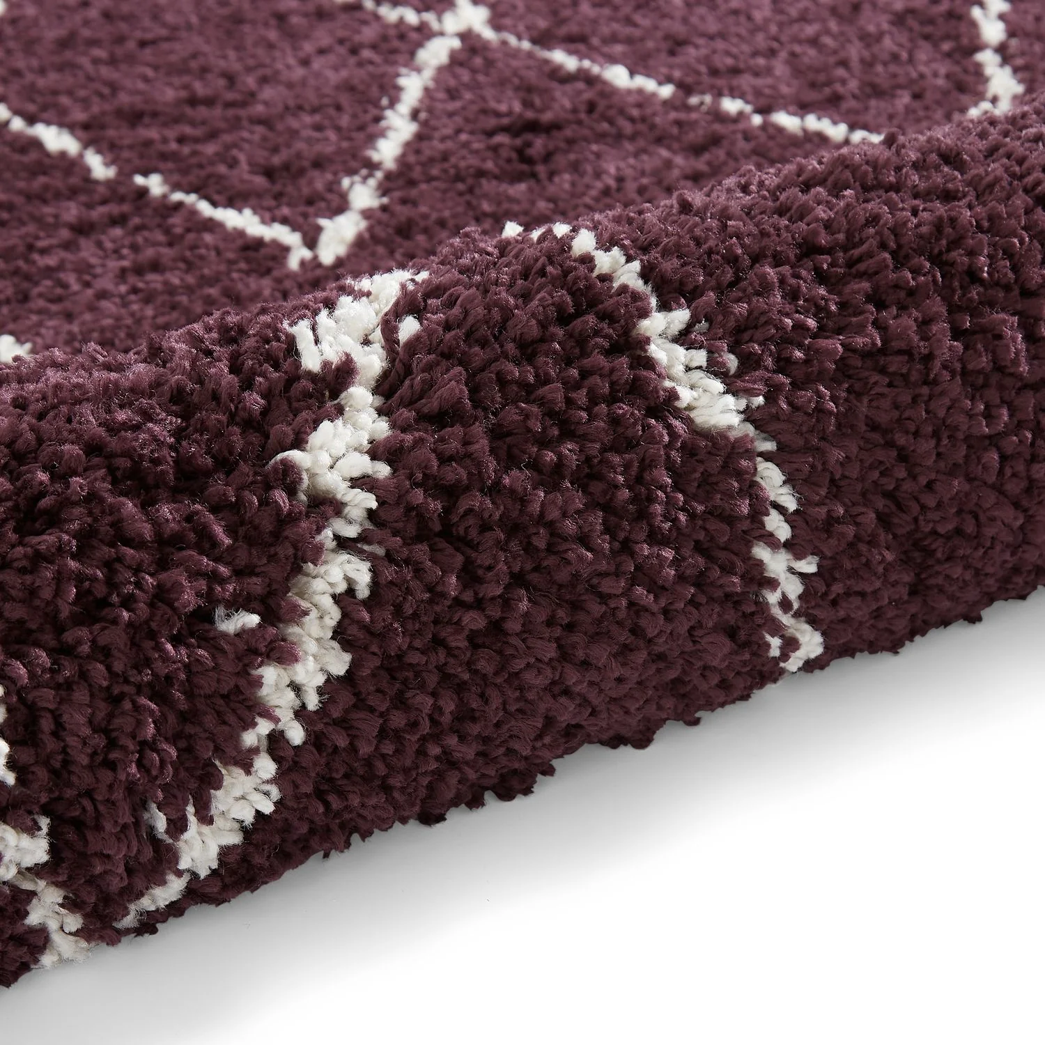 Edie Boho Diamond Shaggy Rug - Image 58