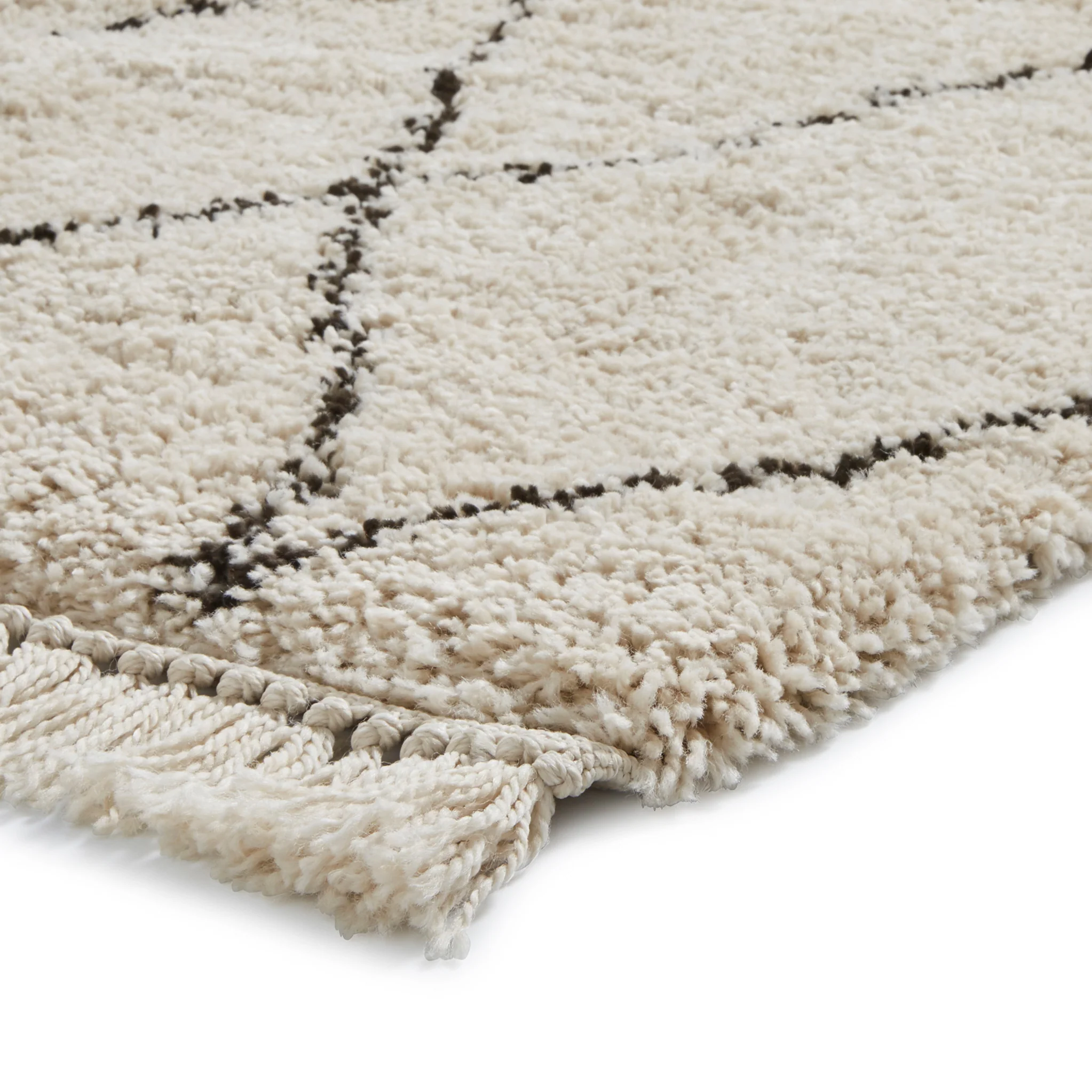 Edie Boho Diamond Shaggy Rug - Image 6
