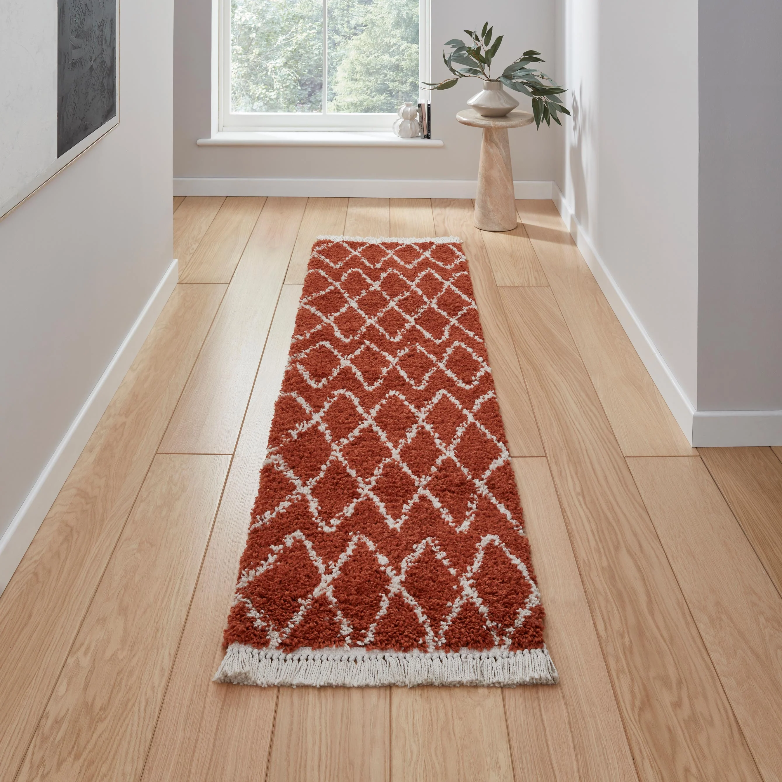 Edie Boho Diamond Shaggy Rug - Image 60