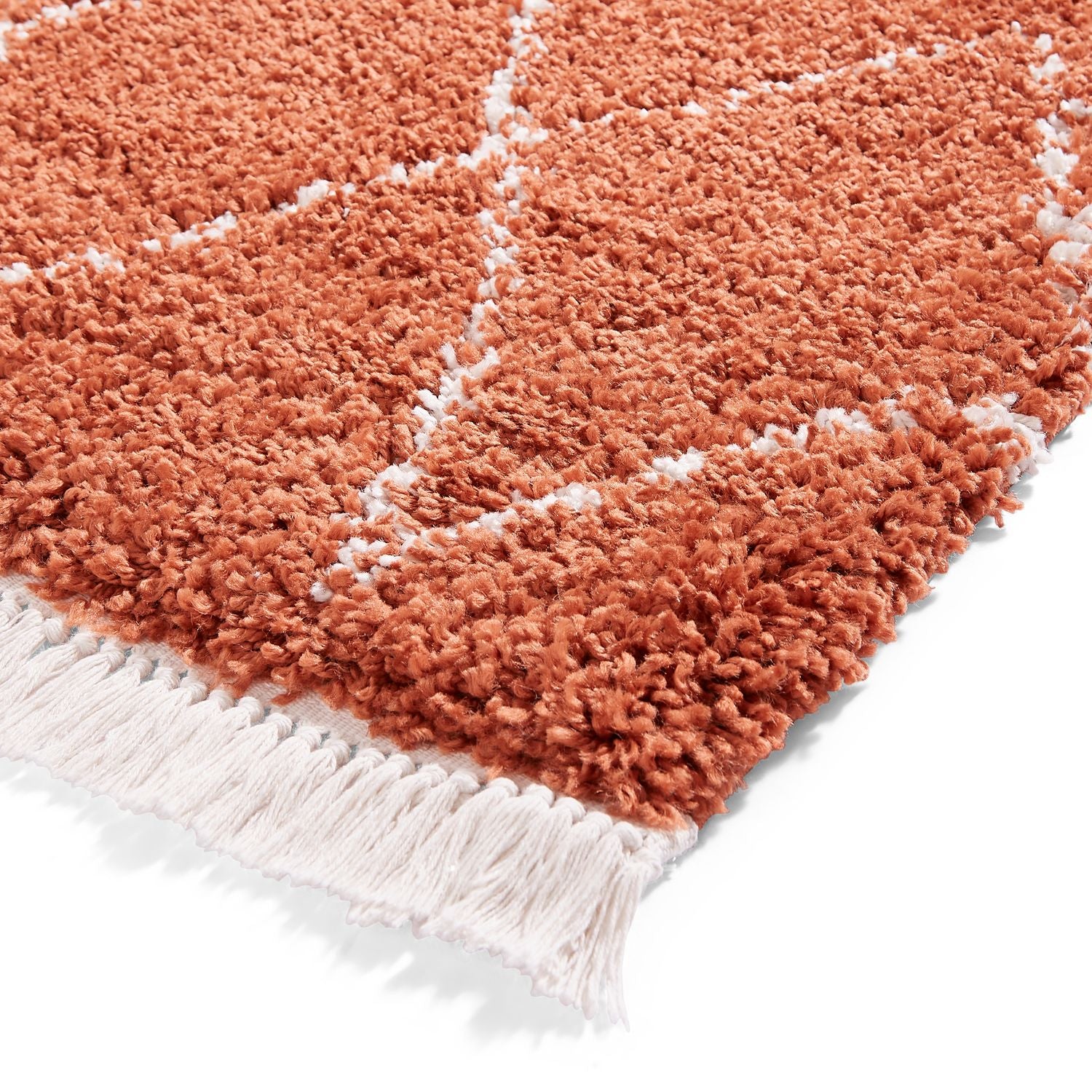 Edie Boho Diamond Shaggy Rug - Image 67