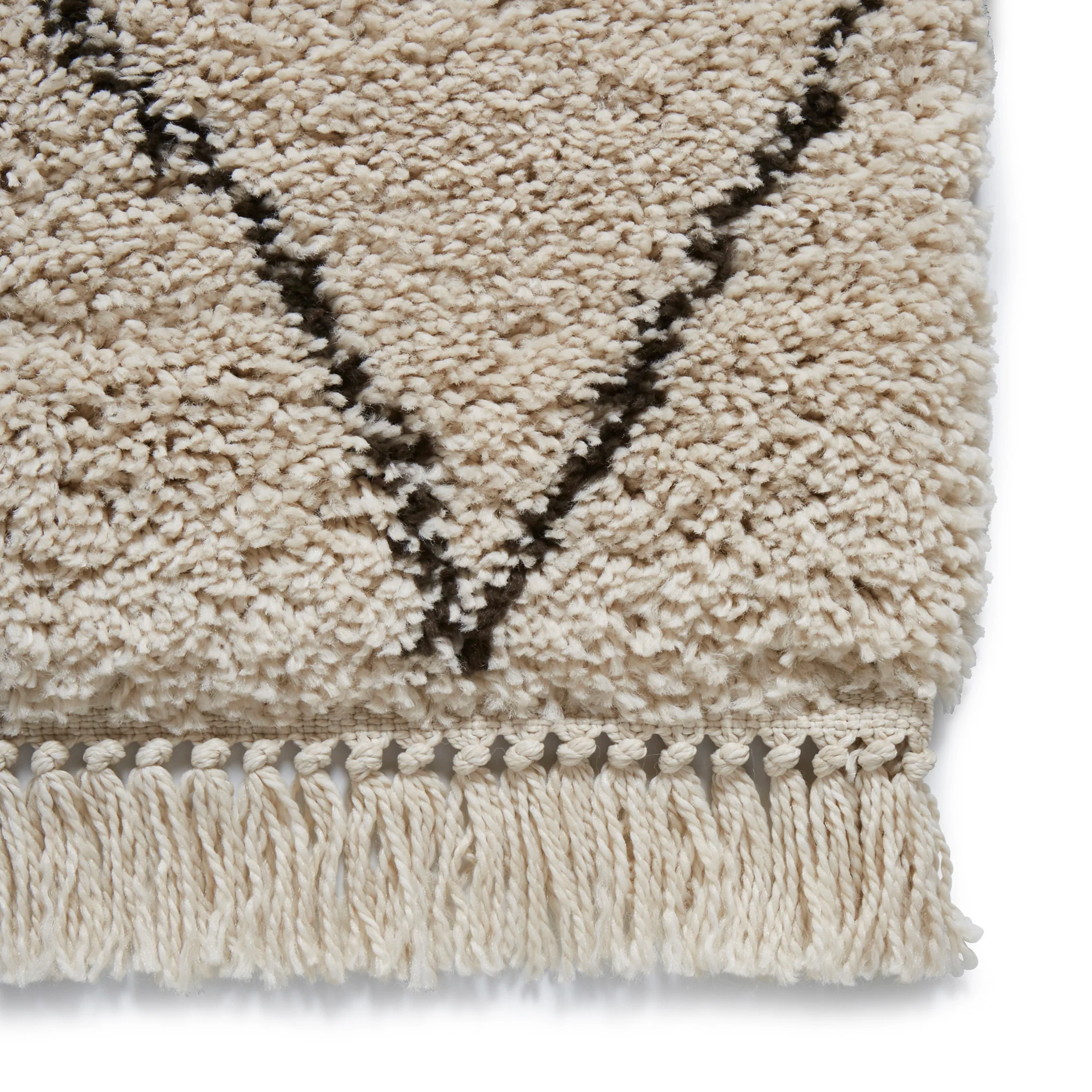 Edie Boho Diamond Shaggy Rug - Image 7
