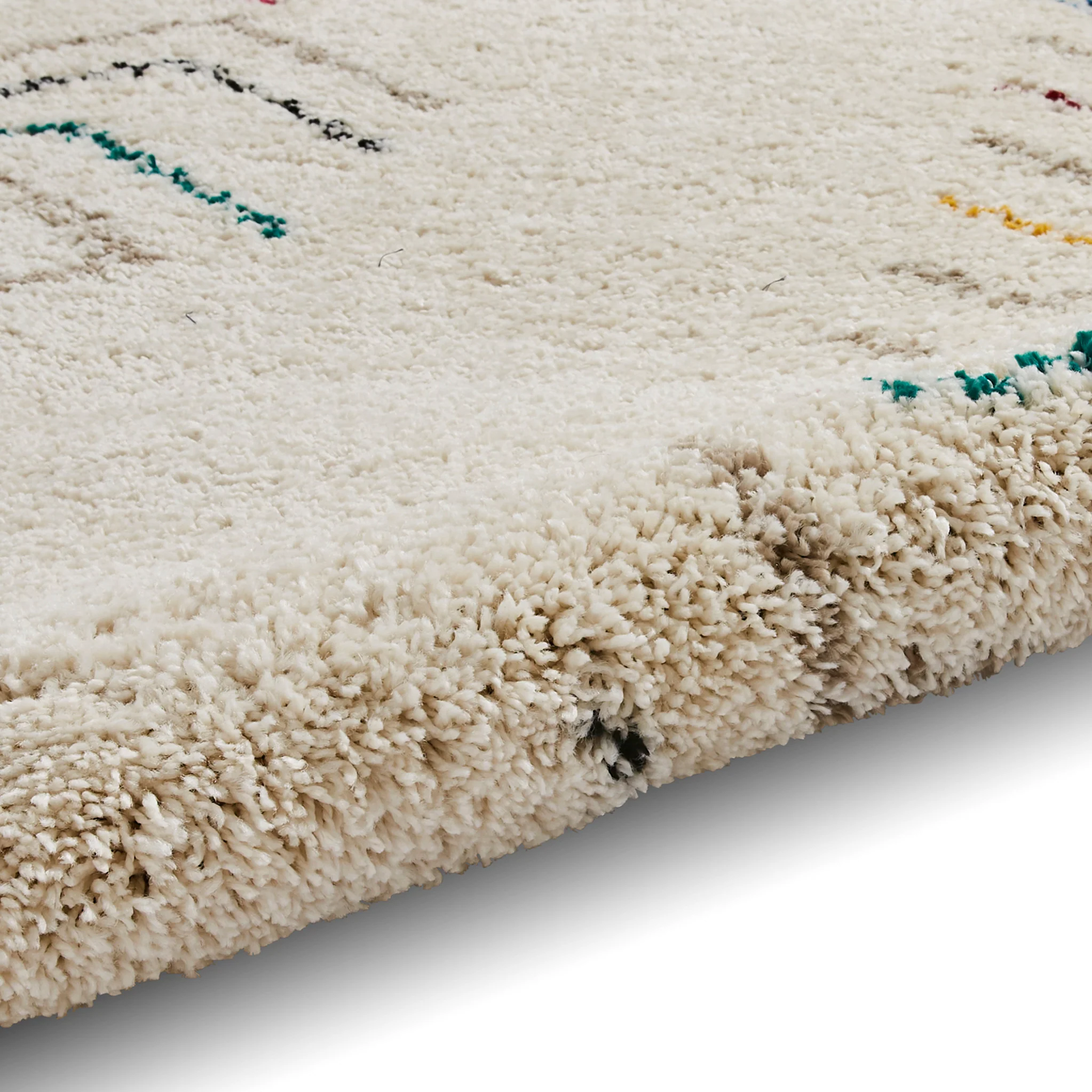 Edie Boho Multi Coloured Chevron Shaggy Rug - Image 4