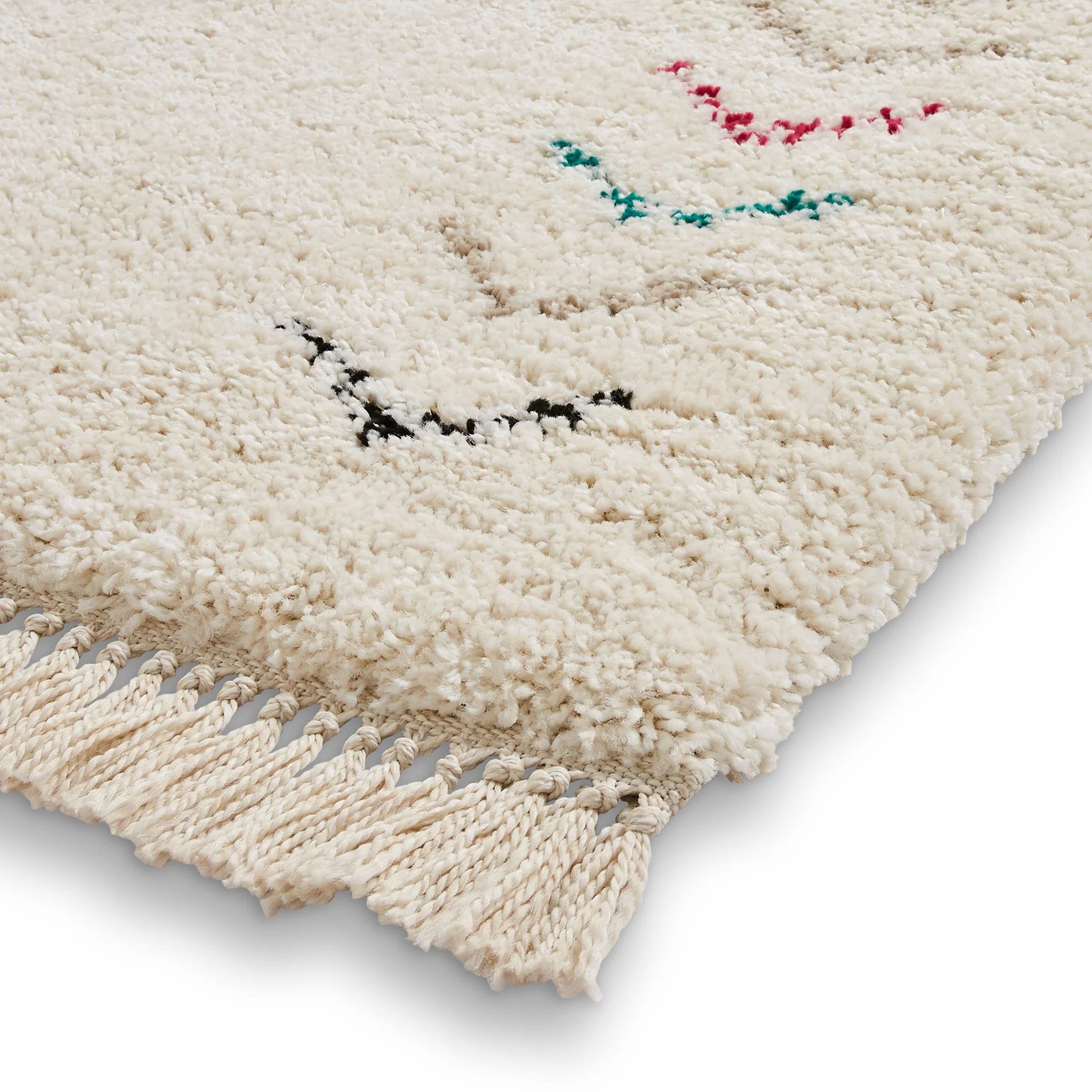 Edie Boho Multi Coloured Chevron Shaggy Rug - Image 5