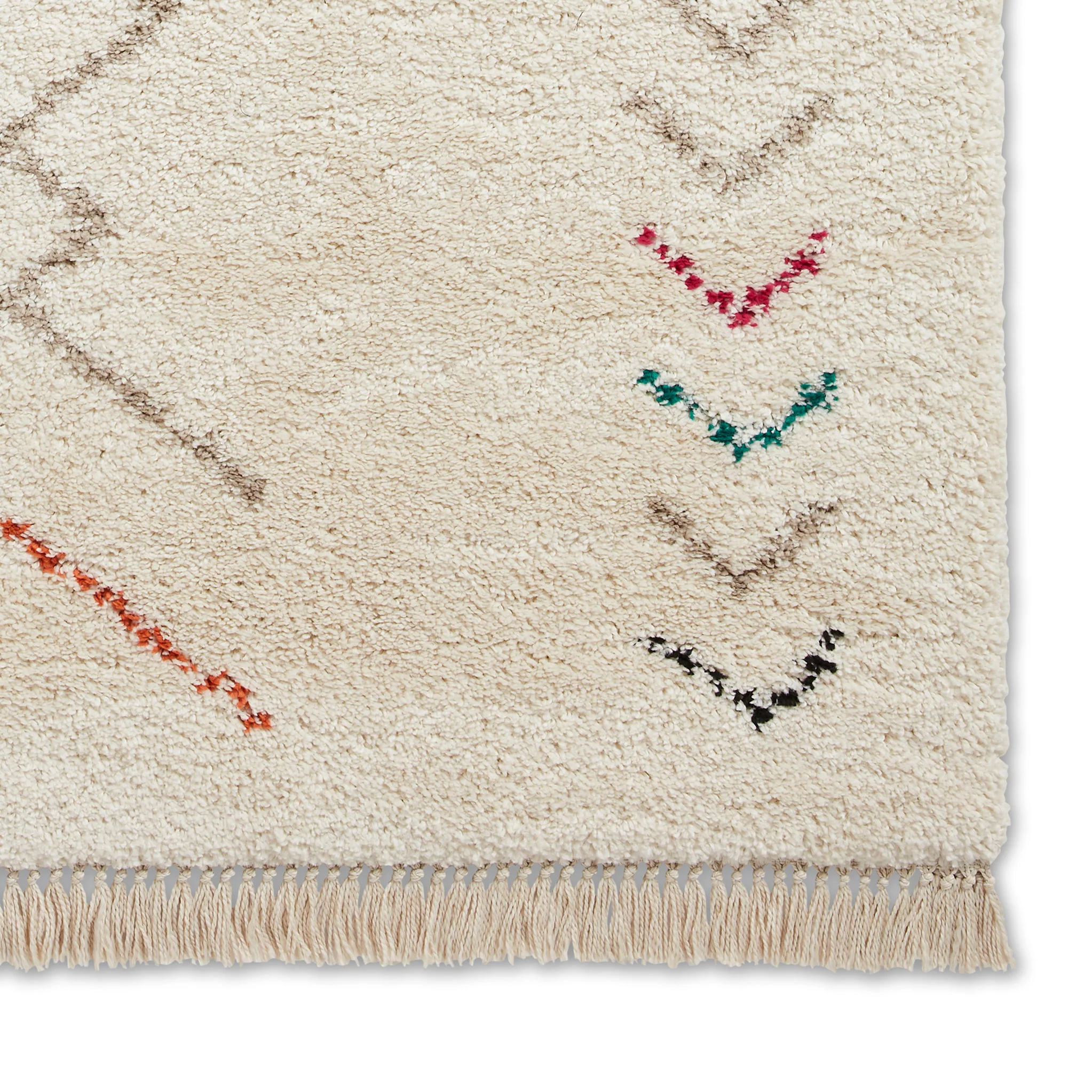 Edie Boho Multi Coloured Chevron Shaggy Rug - Image 6