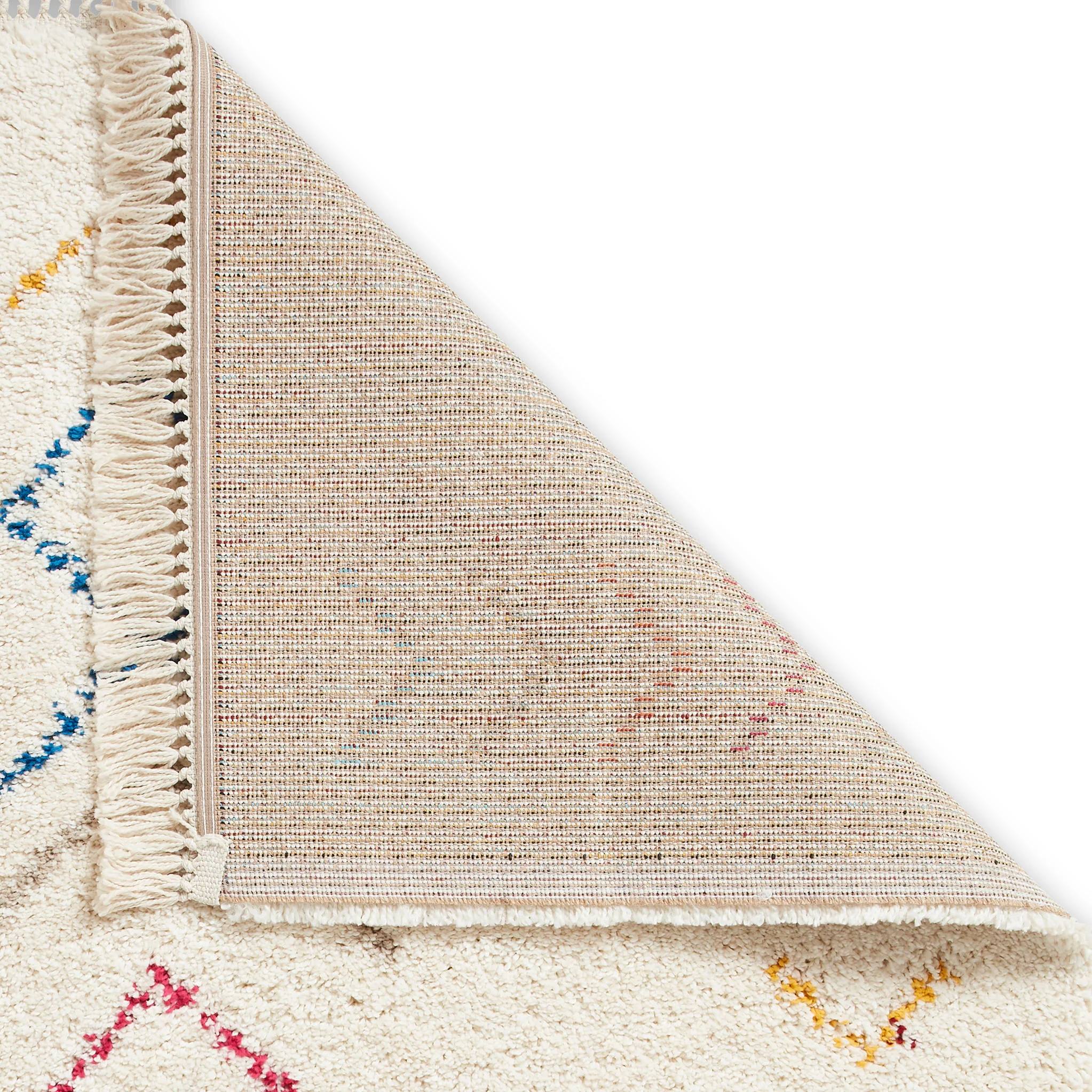 Edie Boho Multi Coloured Chevron Shaggy Rug - Image 8