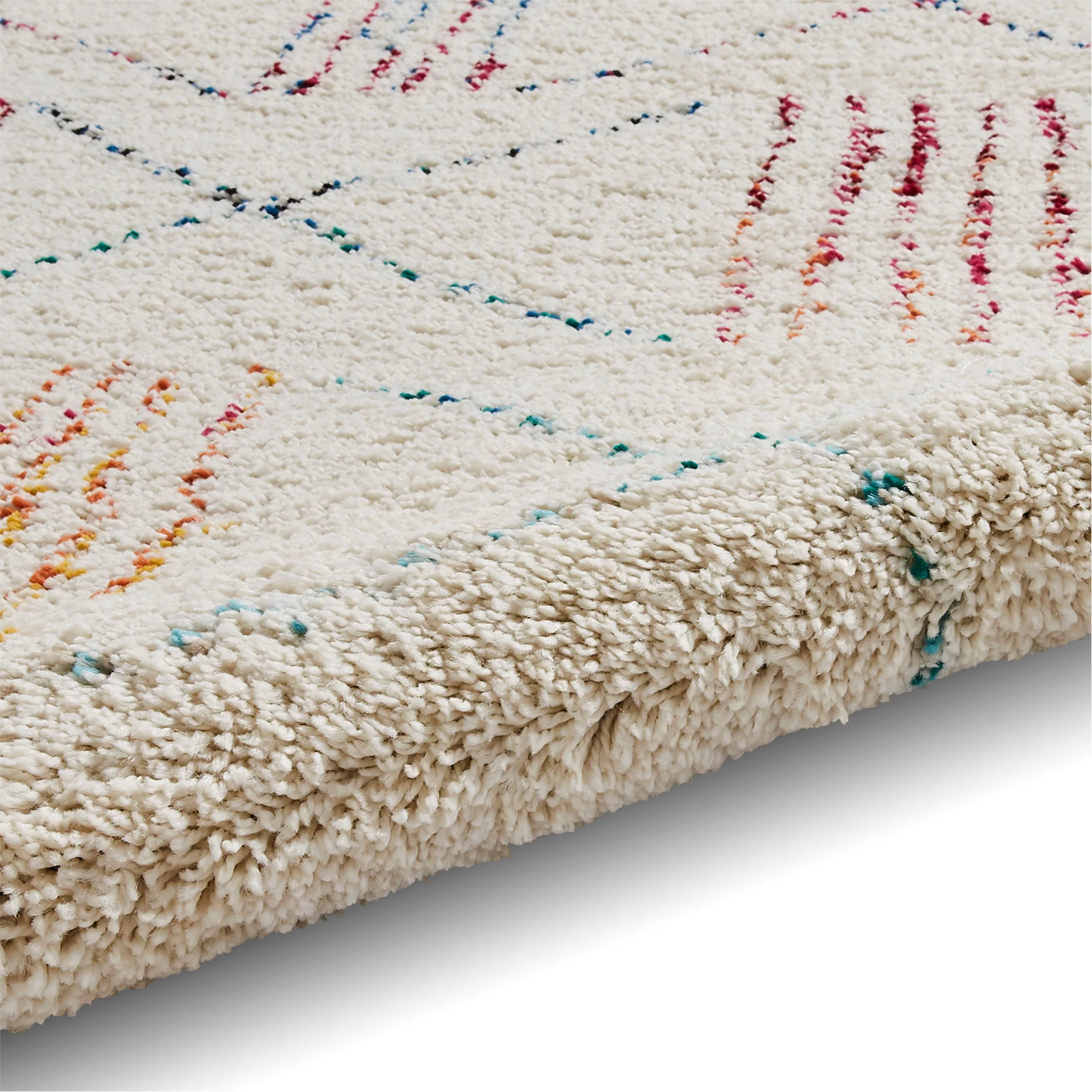 Edie Boho Multi Coloured Patterned Shaggy Rug - Image 4