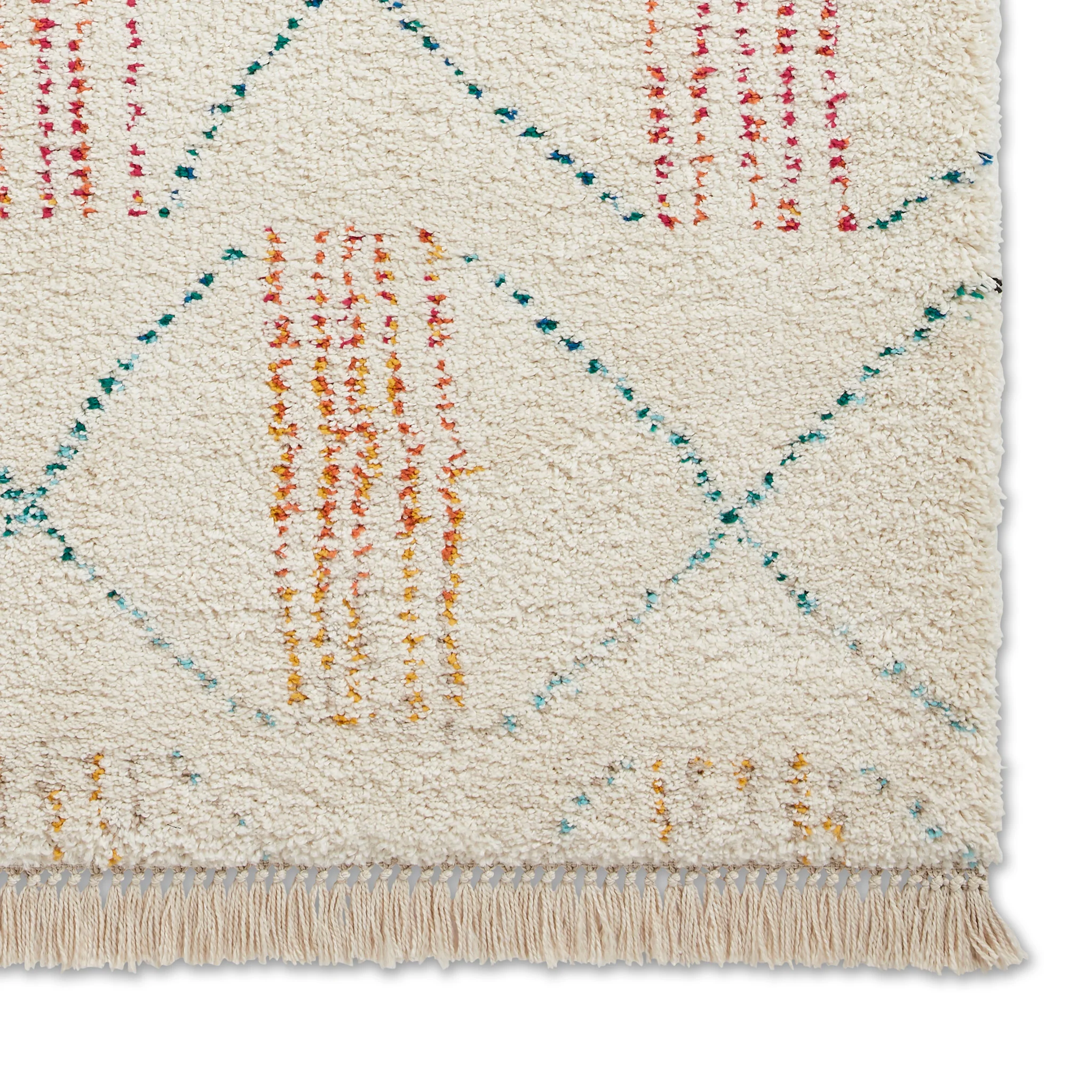 Edie Boho Multi Coloured Patterned Shaggy Rug - Image 6