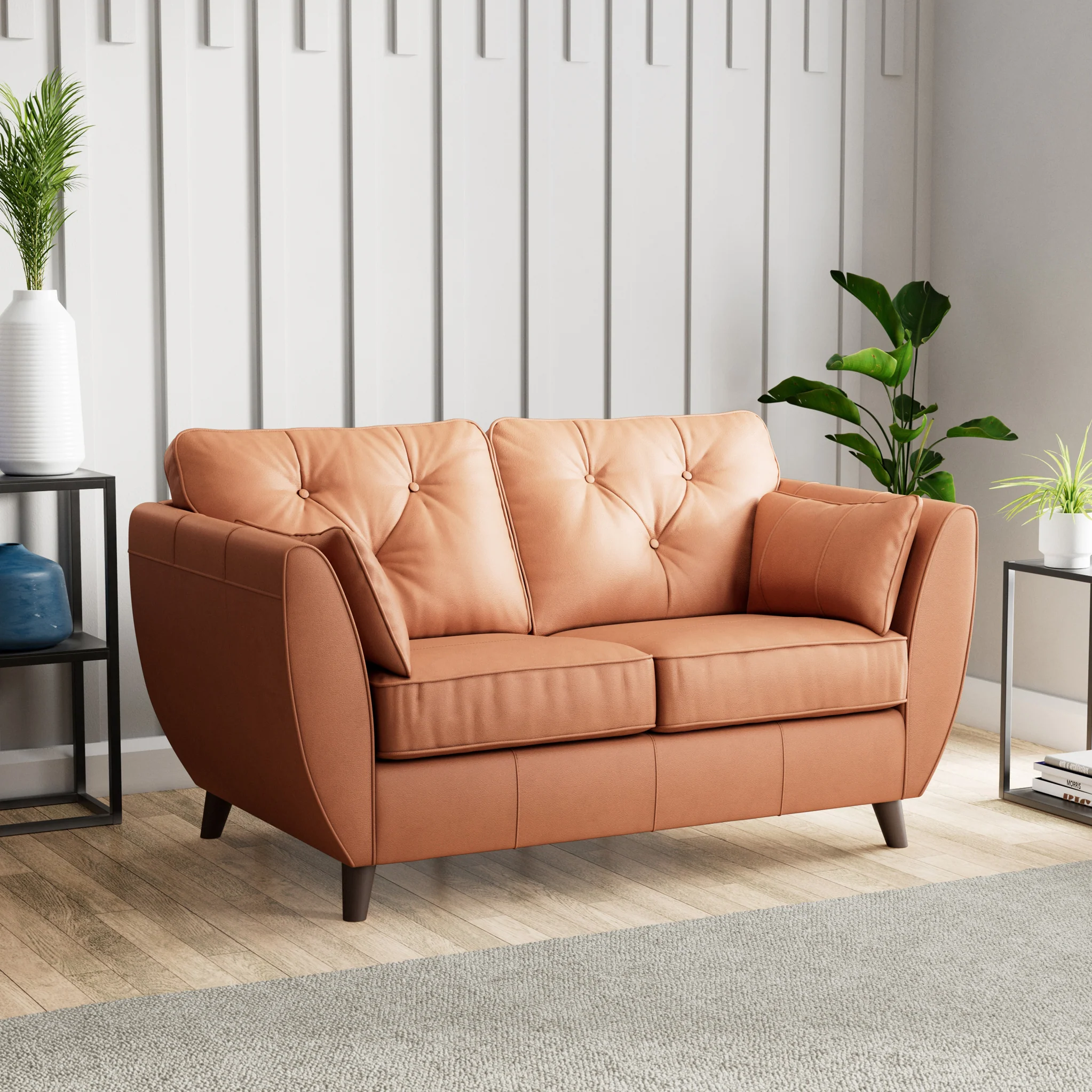 Edison Leather 2 Seater Sofa - Image 47