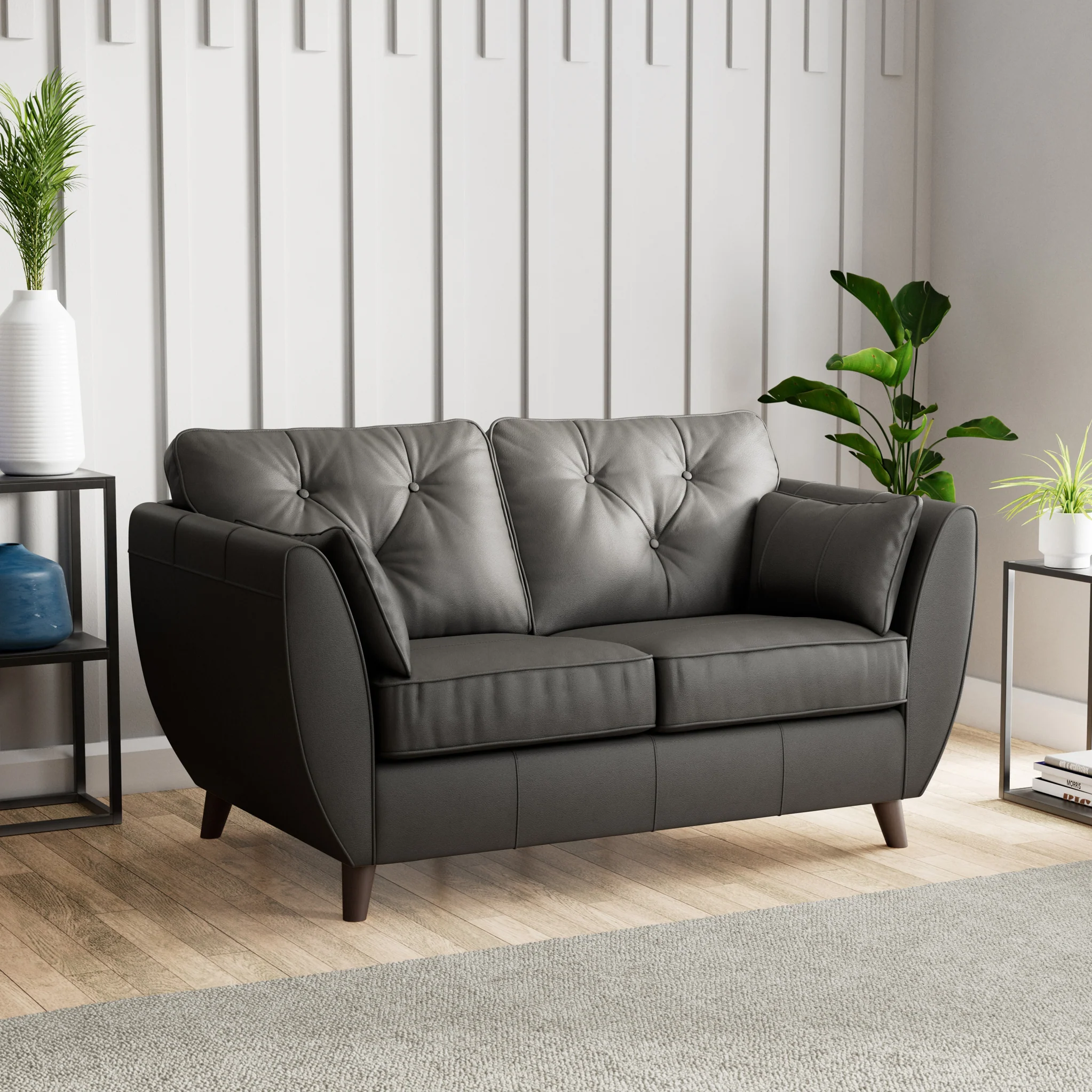Edison Leather 2 Seater Sofa - Image 57
