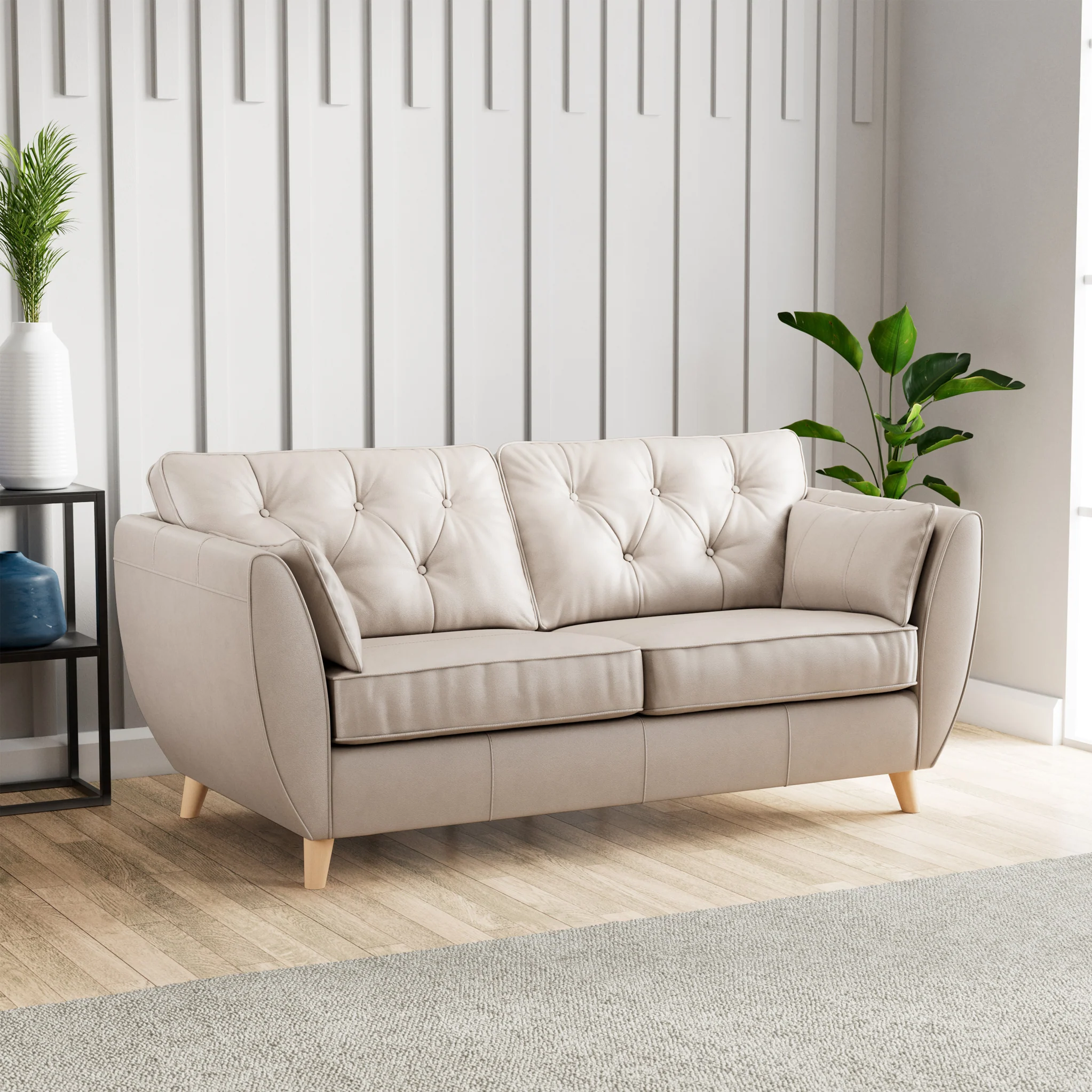 Edison Leather 3 Seater Sofa - Image 3