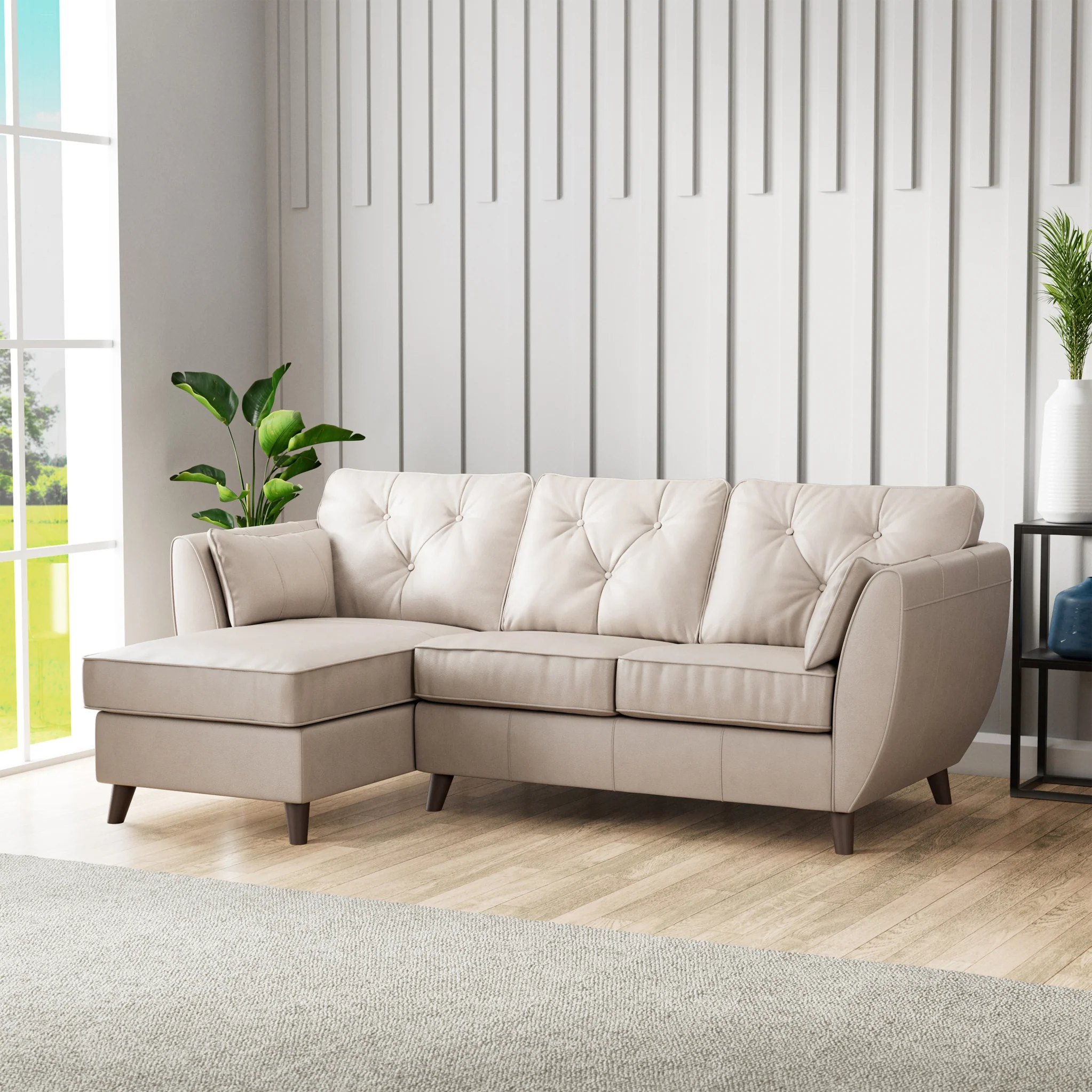 Edison Leather Chaise Sofa - Image 103