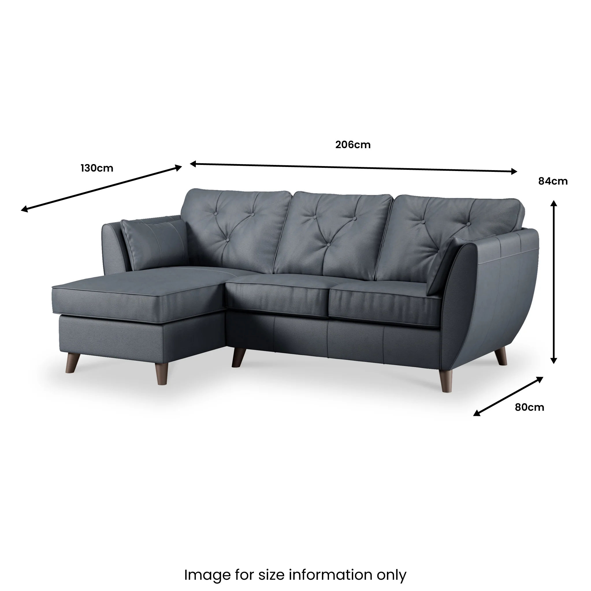 Edison Leather Chaise Sofa - Image 109