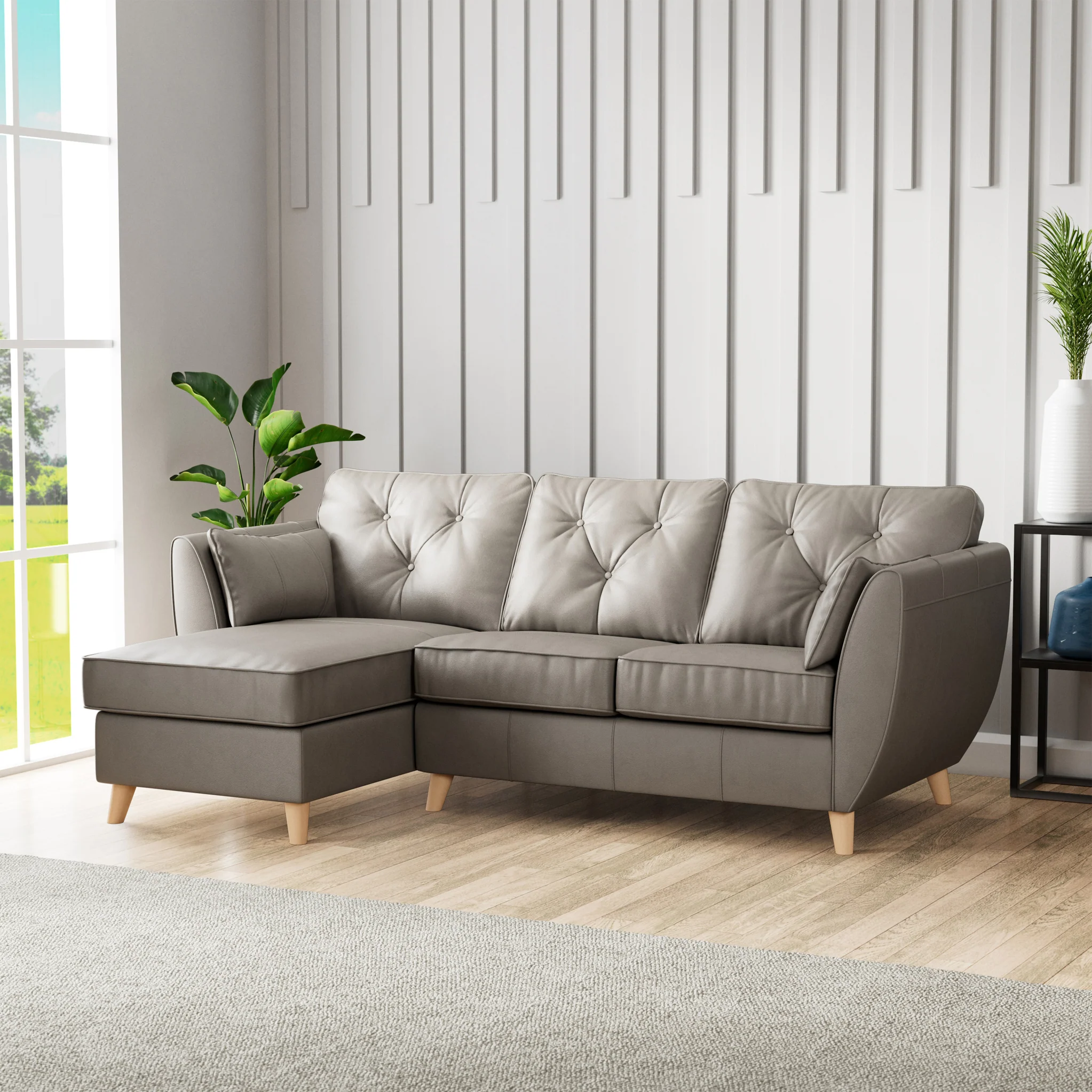 Edison Leather Chaise Sofa - Image 28