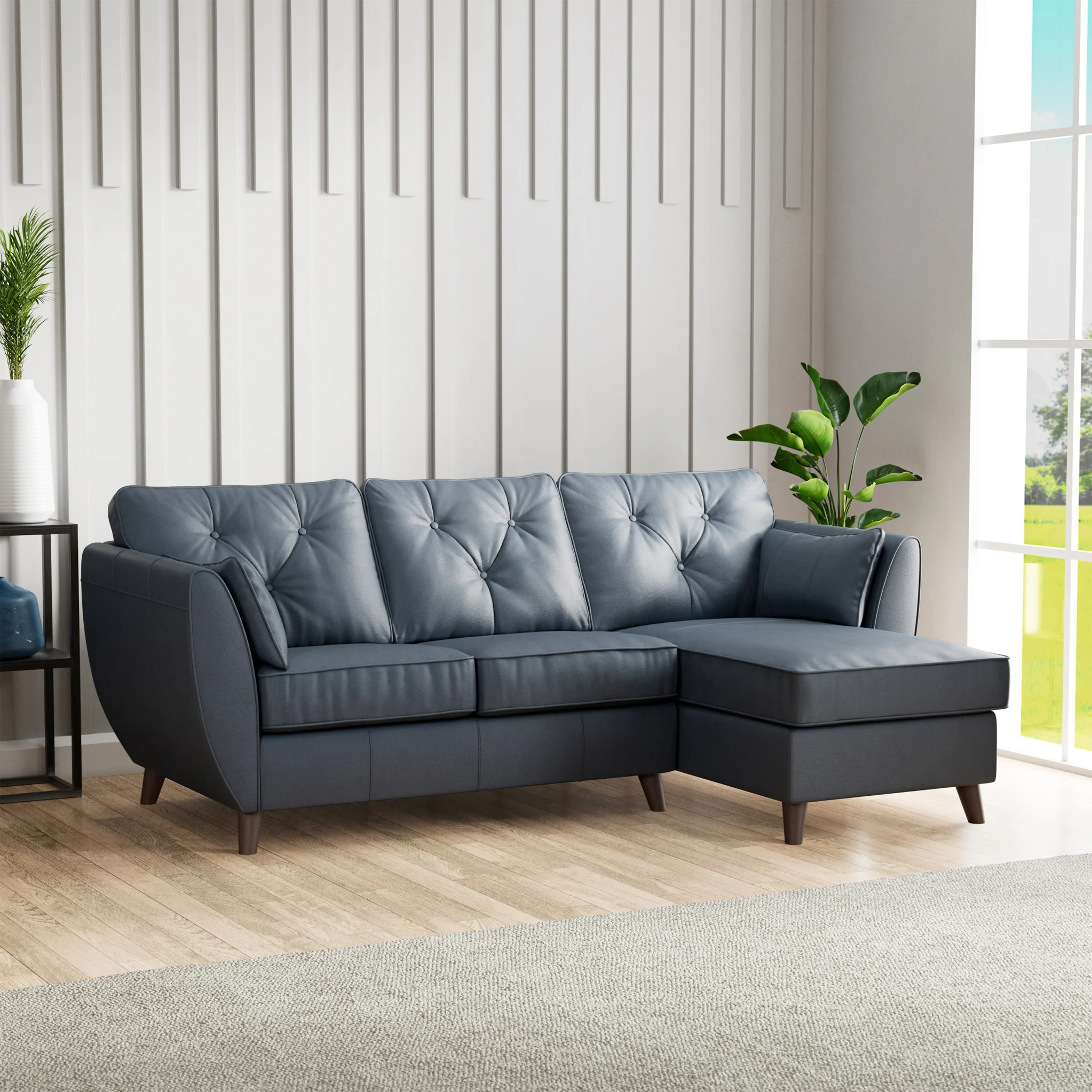 Edison Leather Chaise Sofa - Image 6