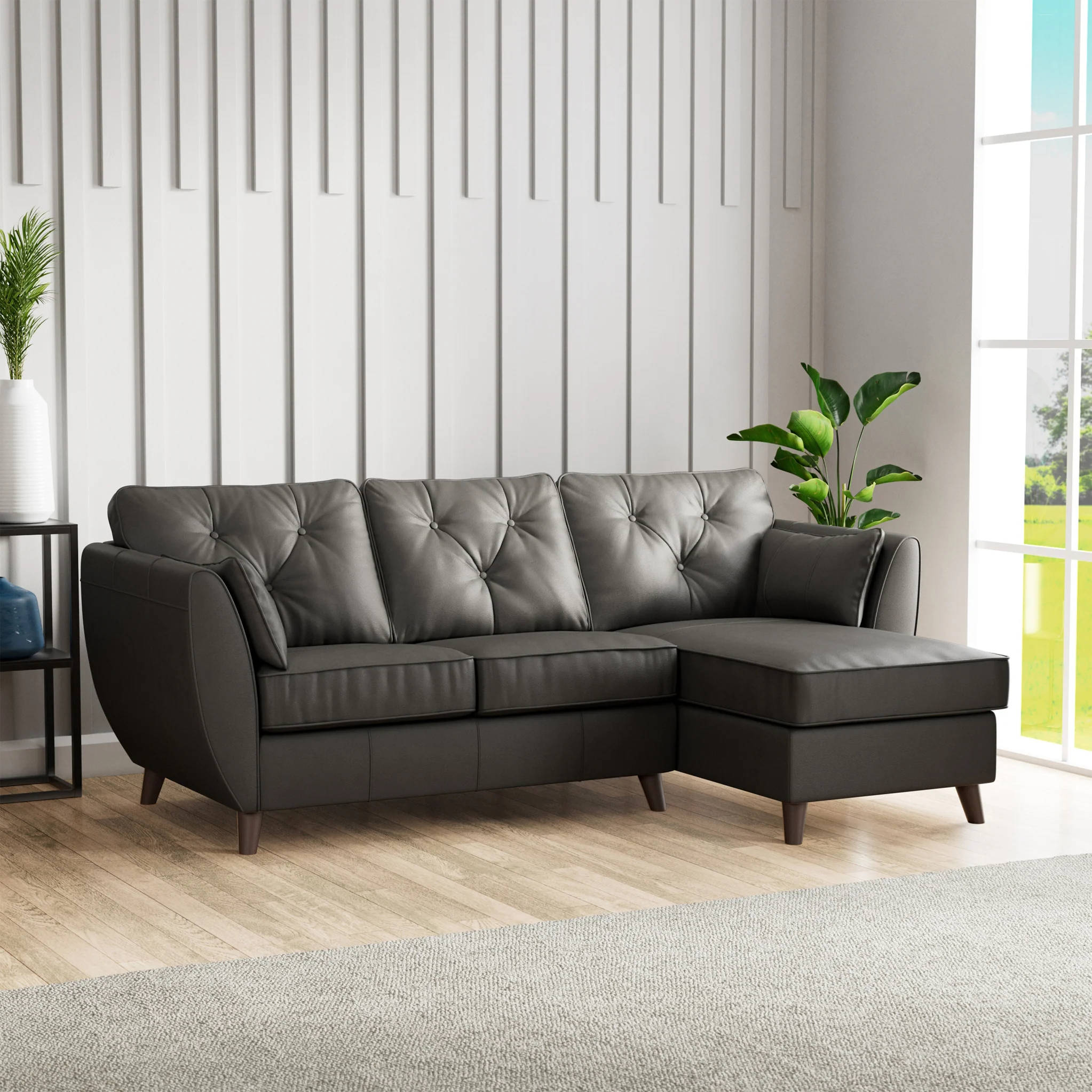 Edison Leather Chaise Sofa - Image 60