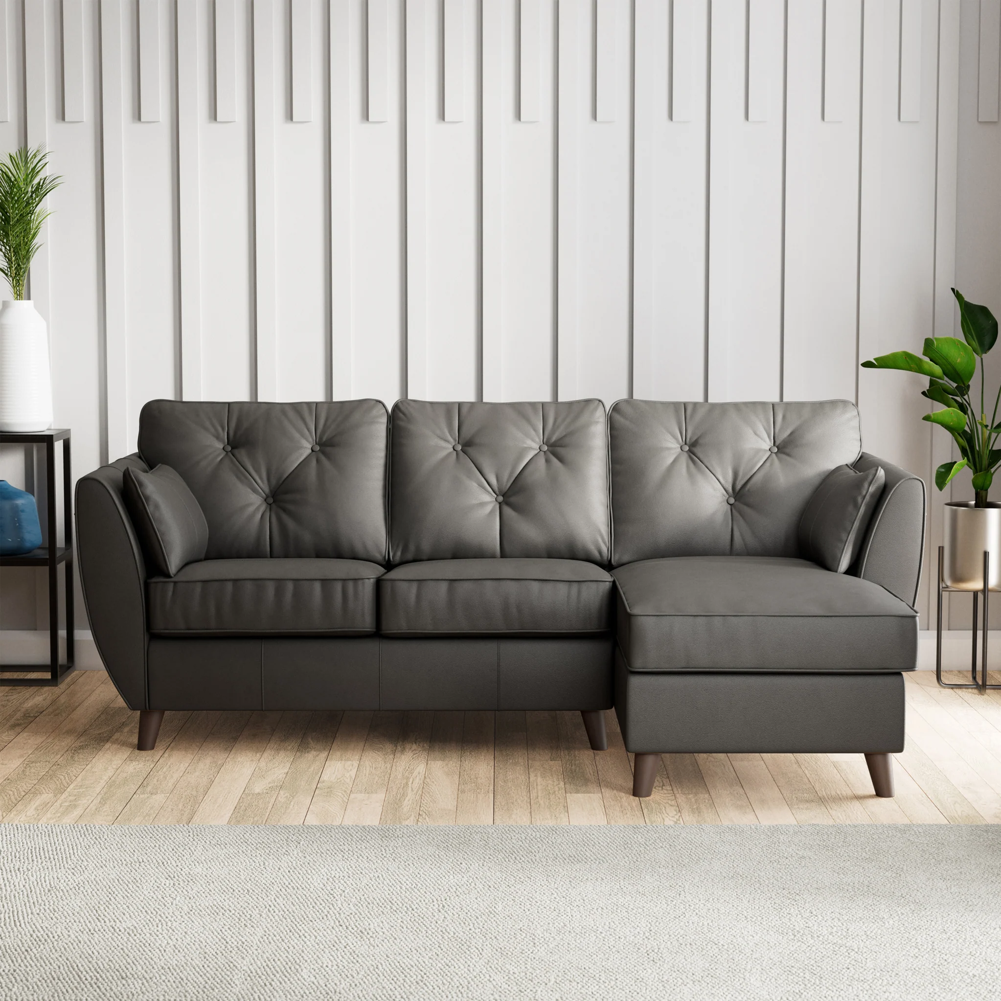 Edison Leather Chaise Sofa - Image 61