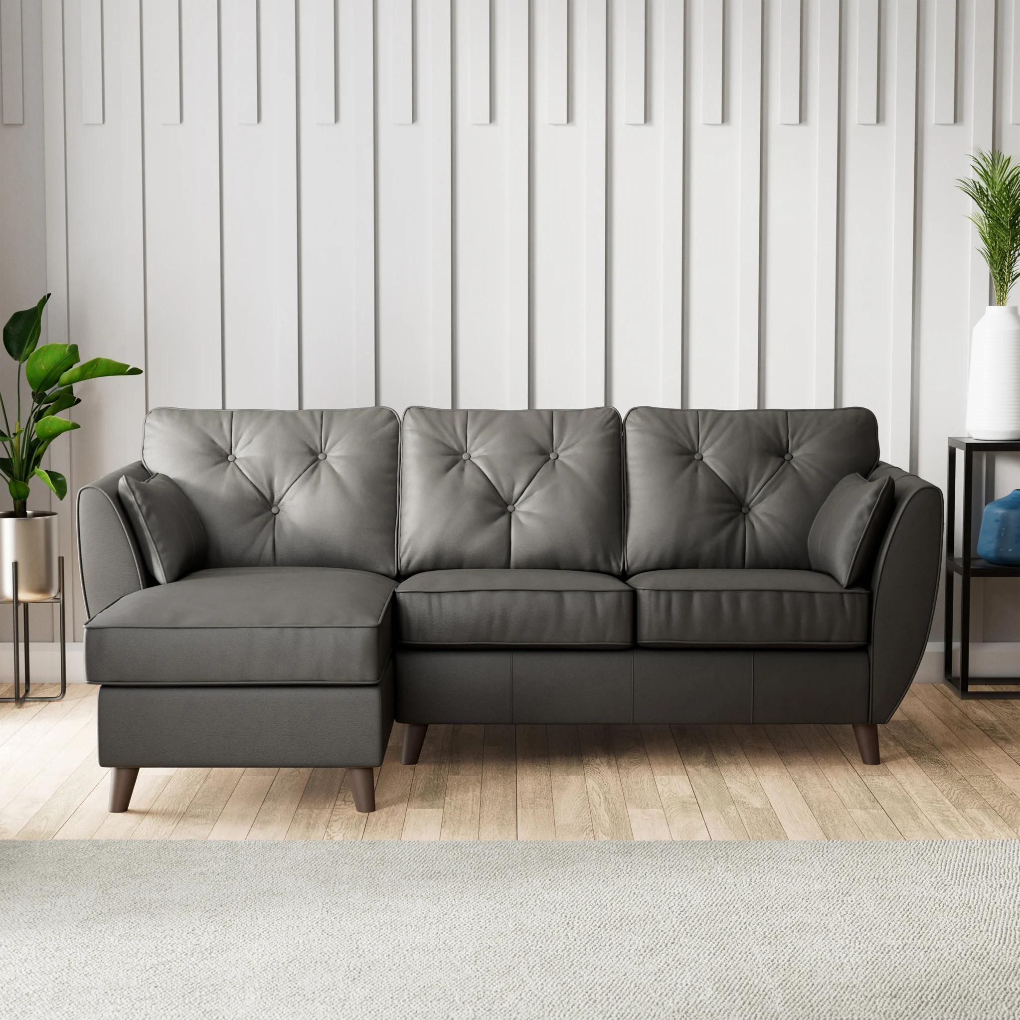 Edison Leather Chaise Sofa - Image 69