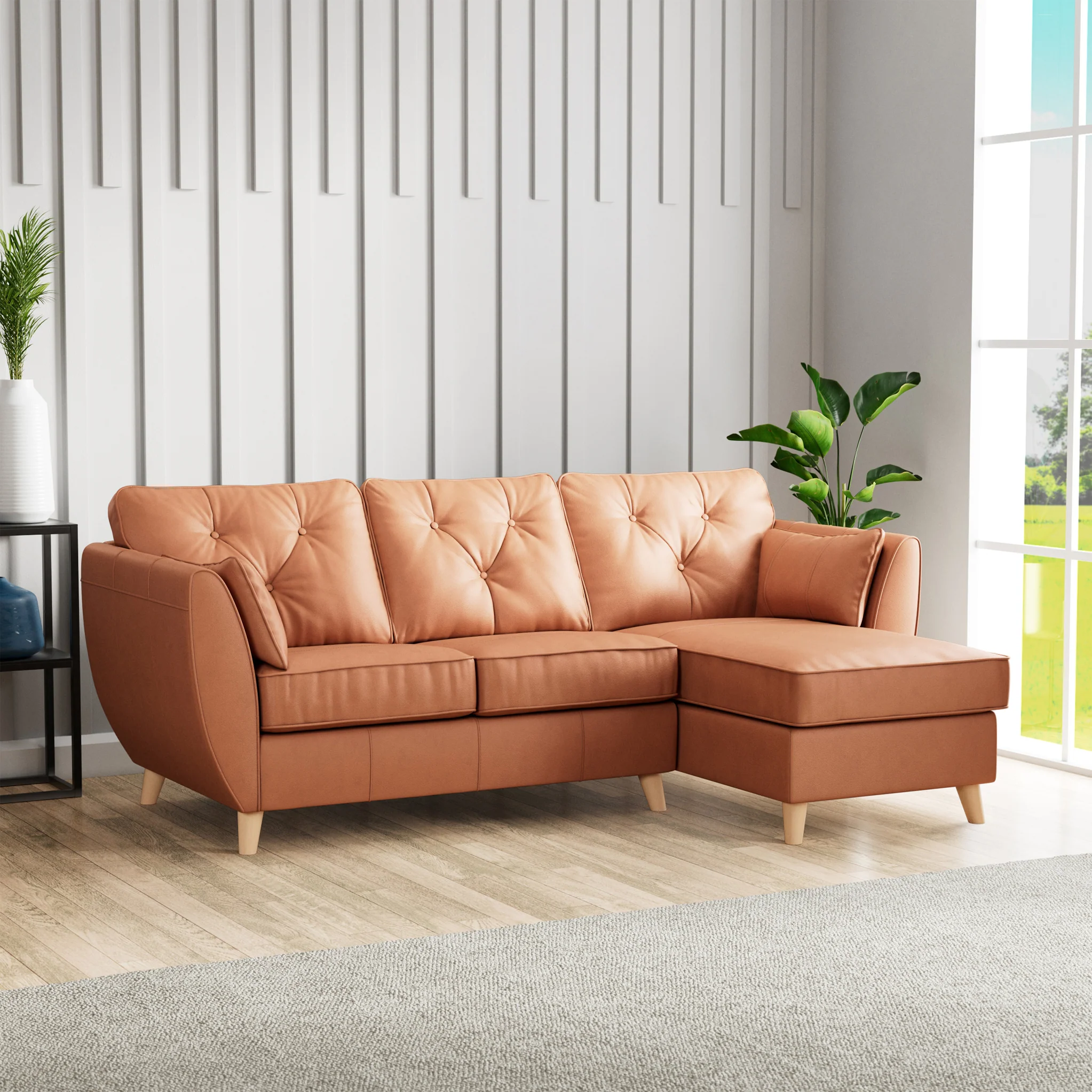 Edison Leather Chaise Sofa - Image 74