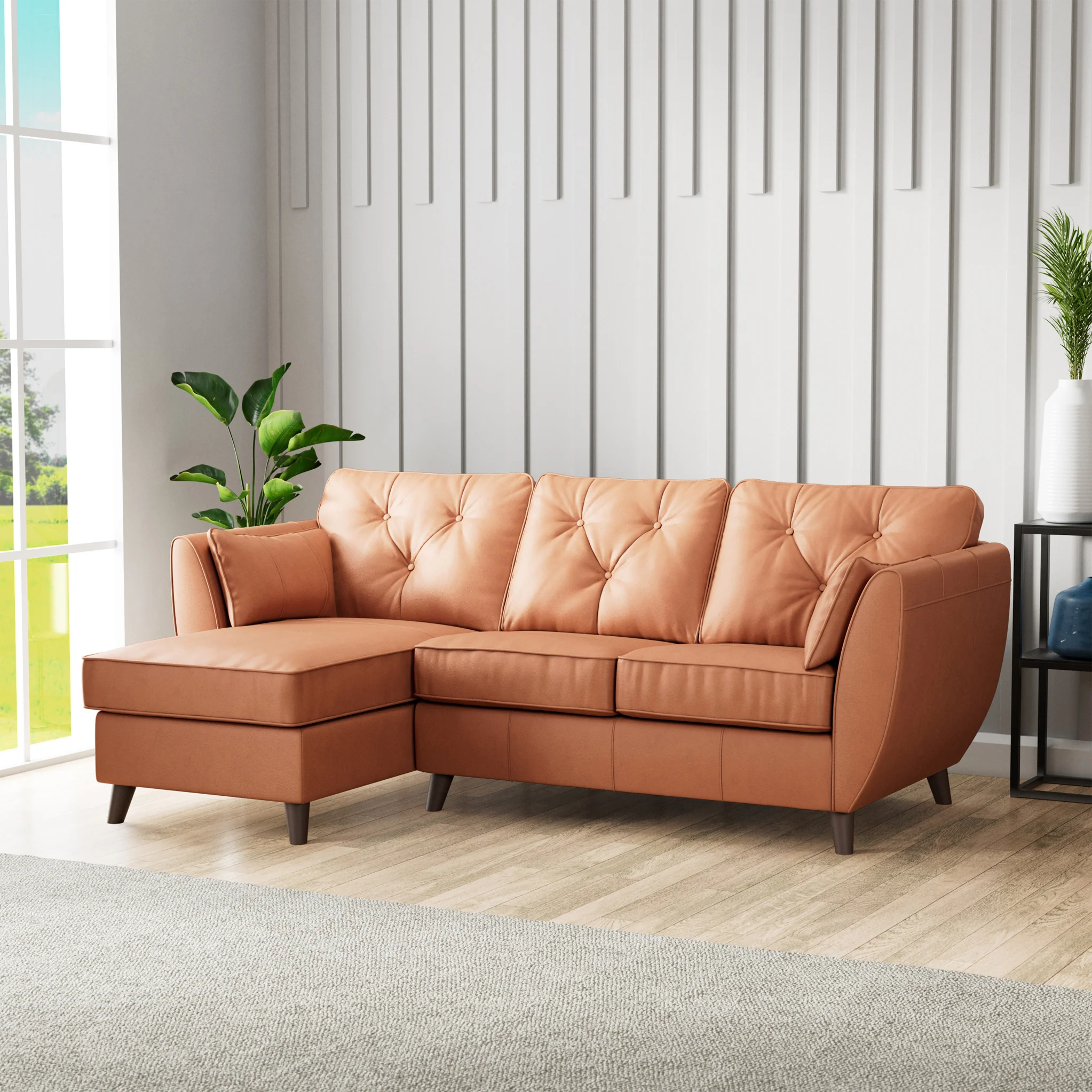 Edison Leather Chaise Sofa - Image 86