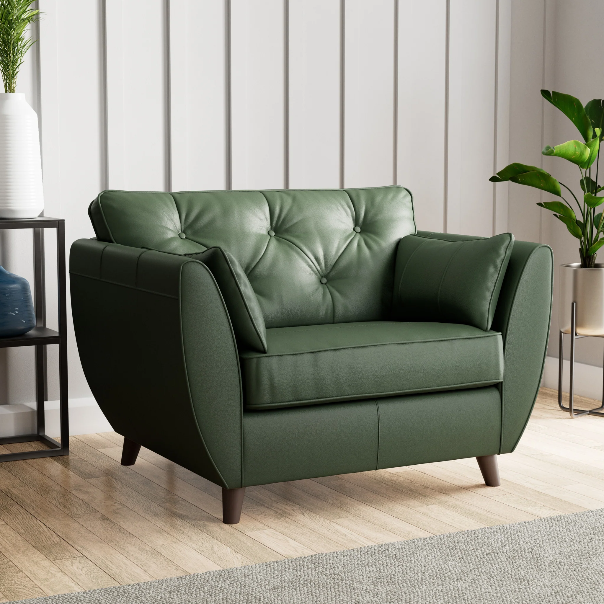Edison Leather Snuggler Chair - Image 15