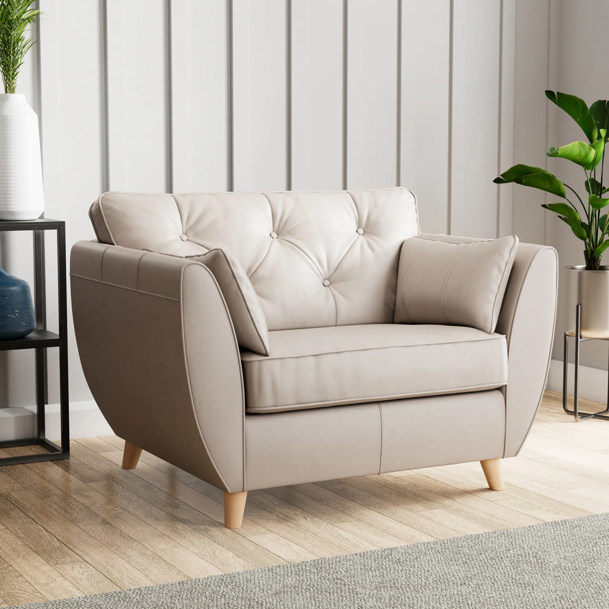 Edison Leather Snuggler Chair - Image 2