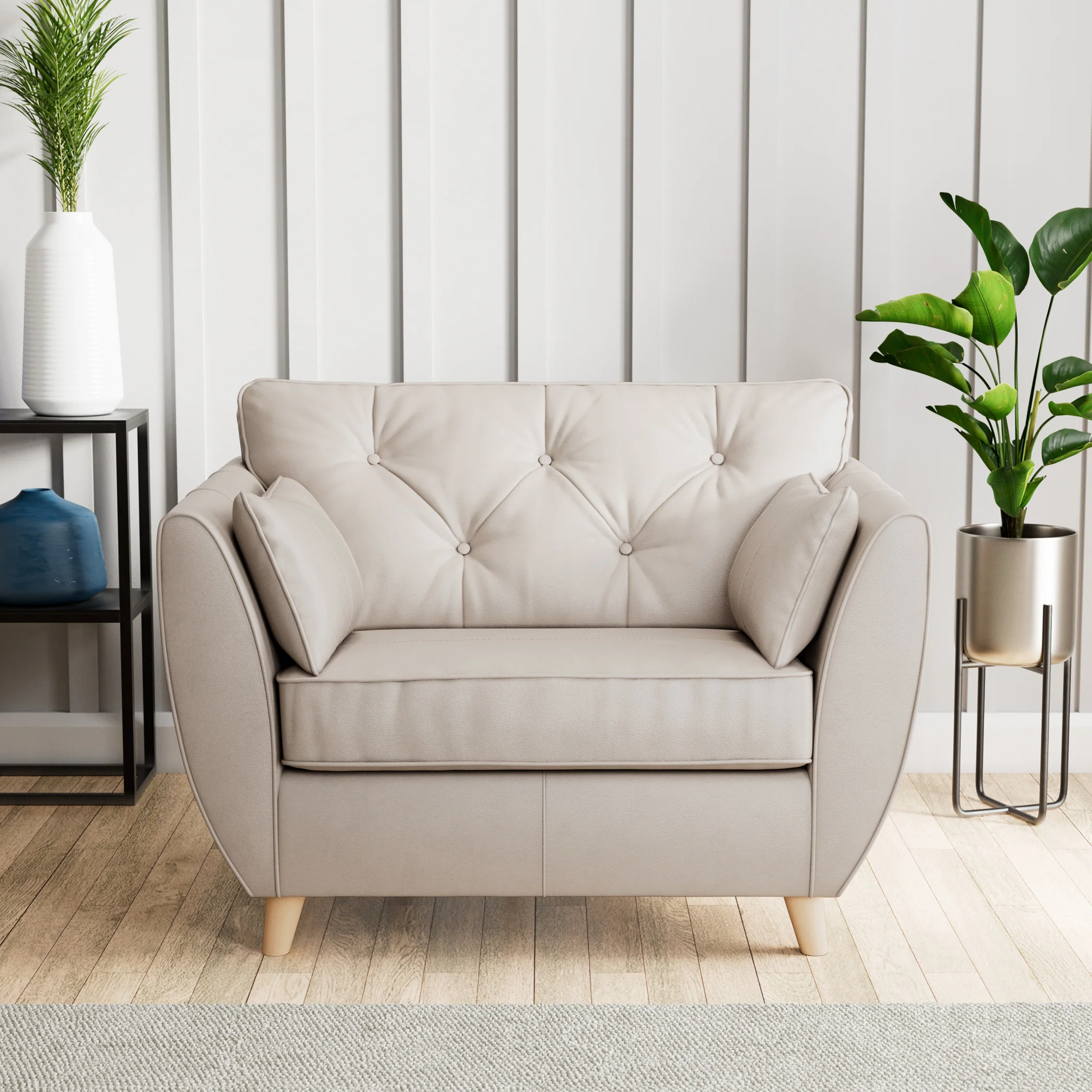 Edison Leather Snuggler Chair - Image 3