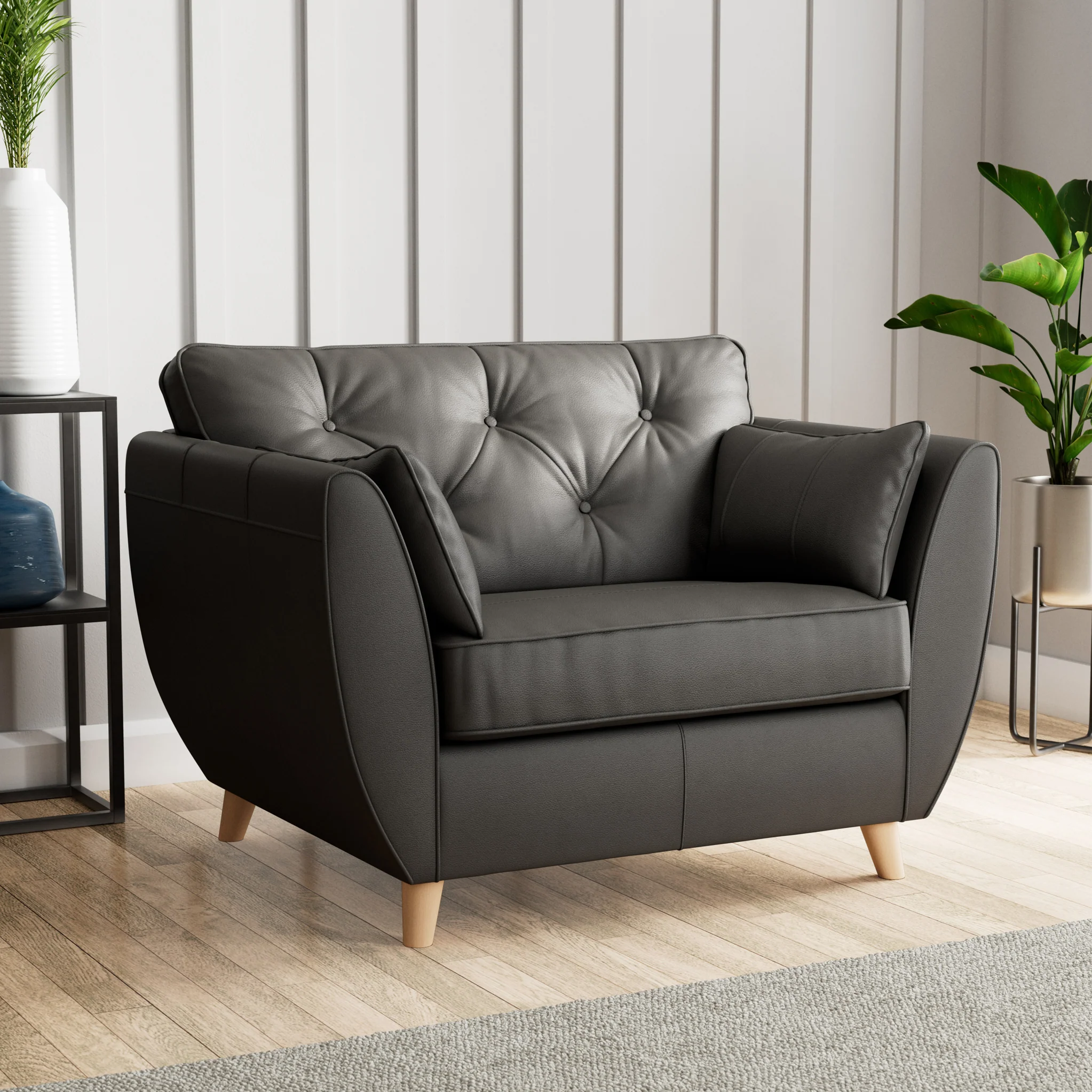 Edison Leather Snuggler Chair - Image 35