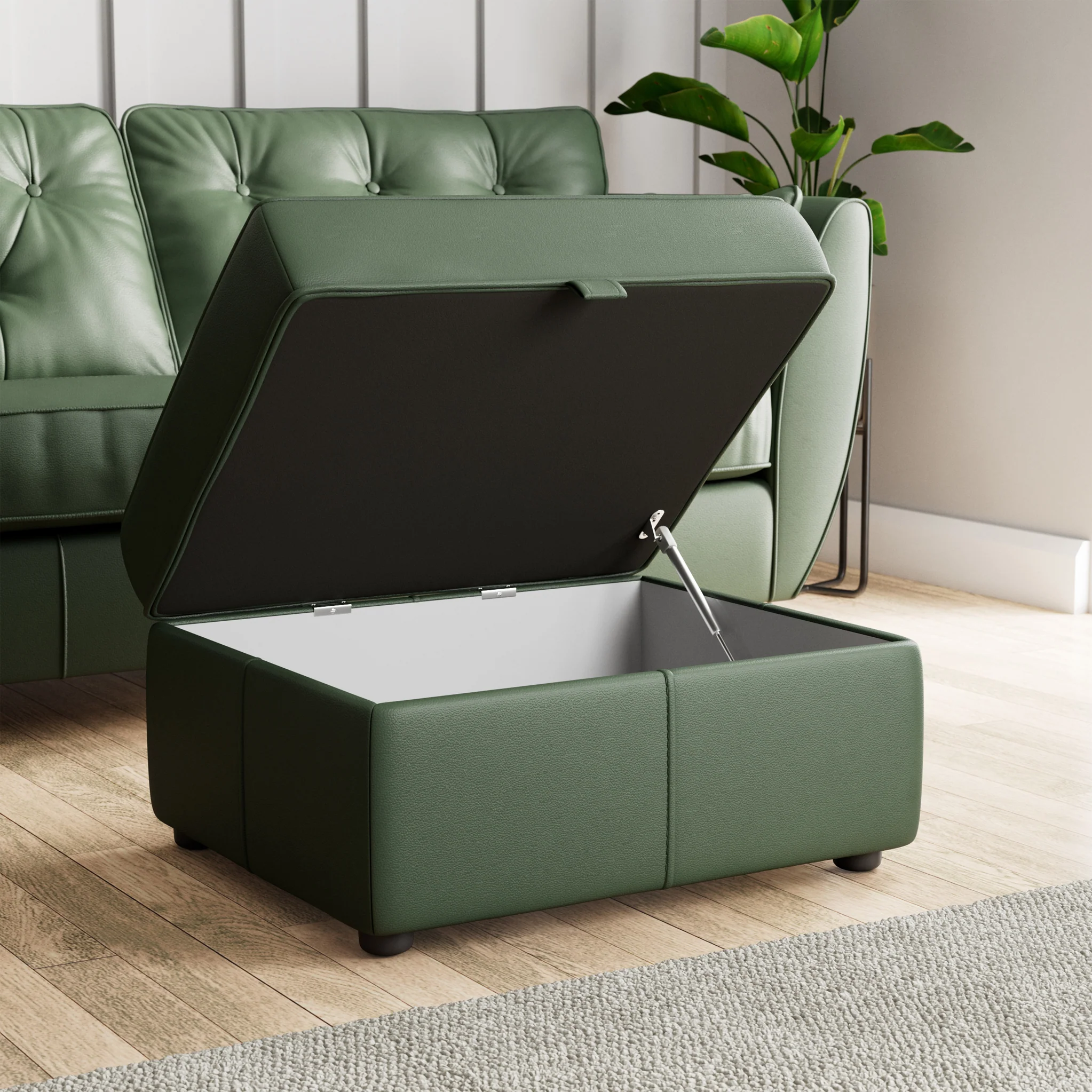 Edison Leather Storage Footstool - Image 16