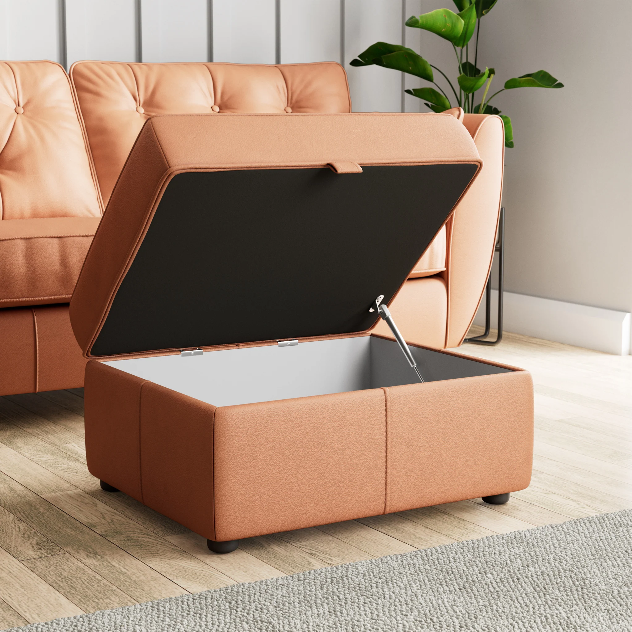 Edison Leather Storage Footstool - Image 23