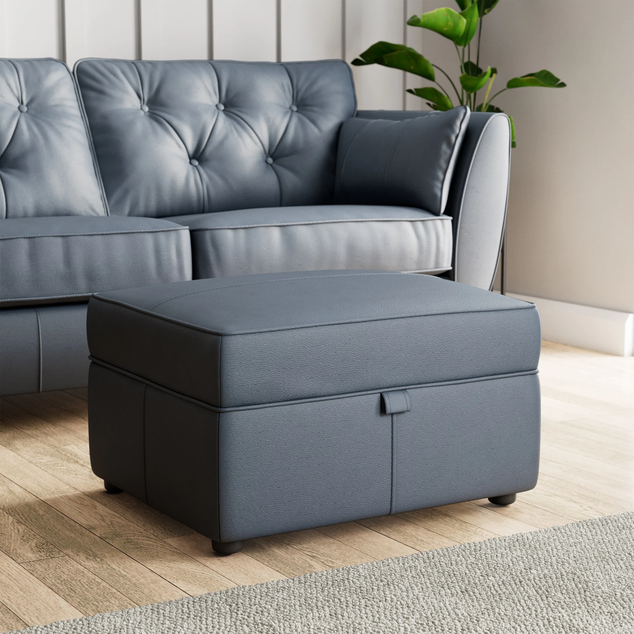 Edison Leather Storage Footstool - Image 3