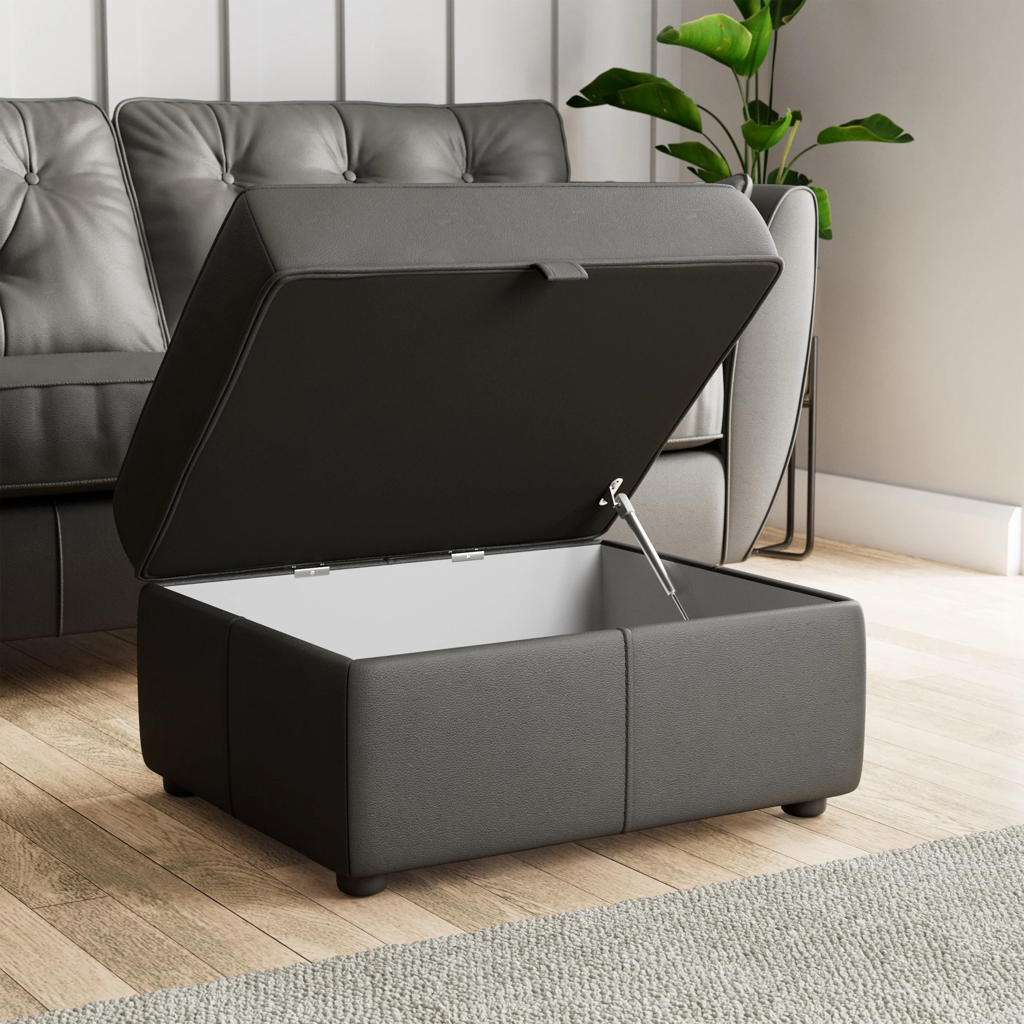 Edison Leather Storage Footstool - Image 30