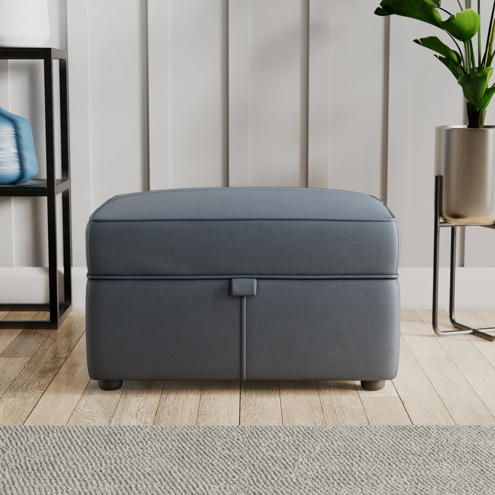 Edison Leather Storage Footstool - Image 4