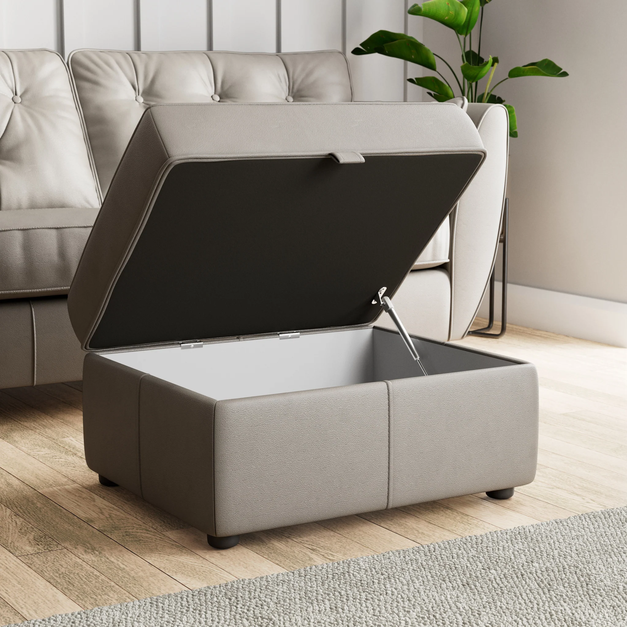 Edison Leather Storage Footstool - Image 9