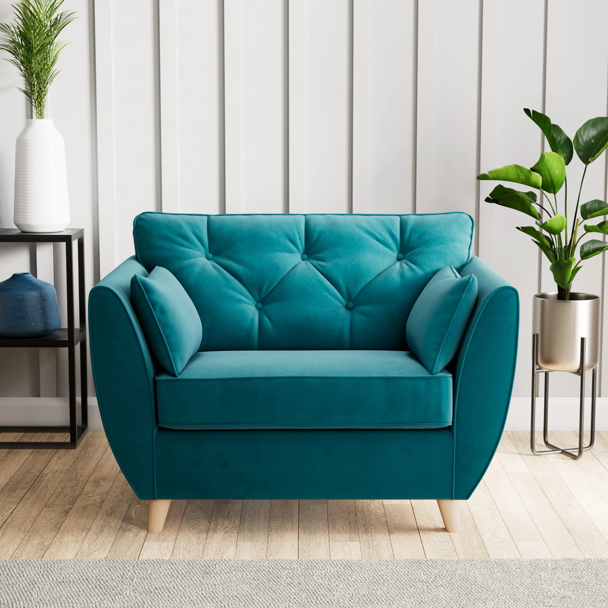 Edison Velvet Snuggler Chair - Image 2