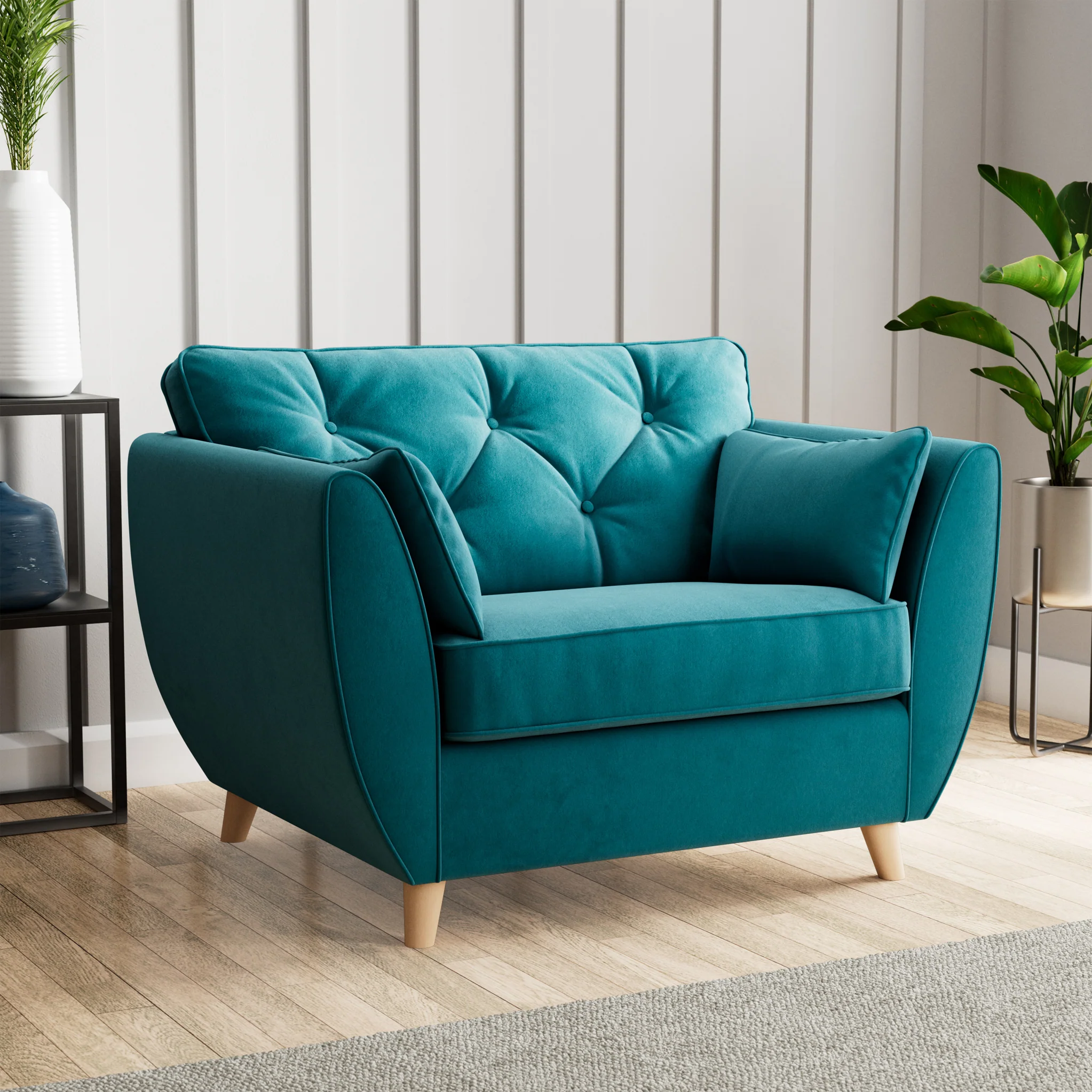 Edison Velvet Snuggler Chair - Image 3