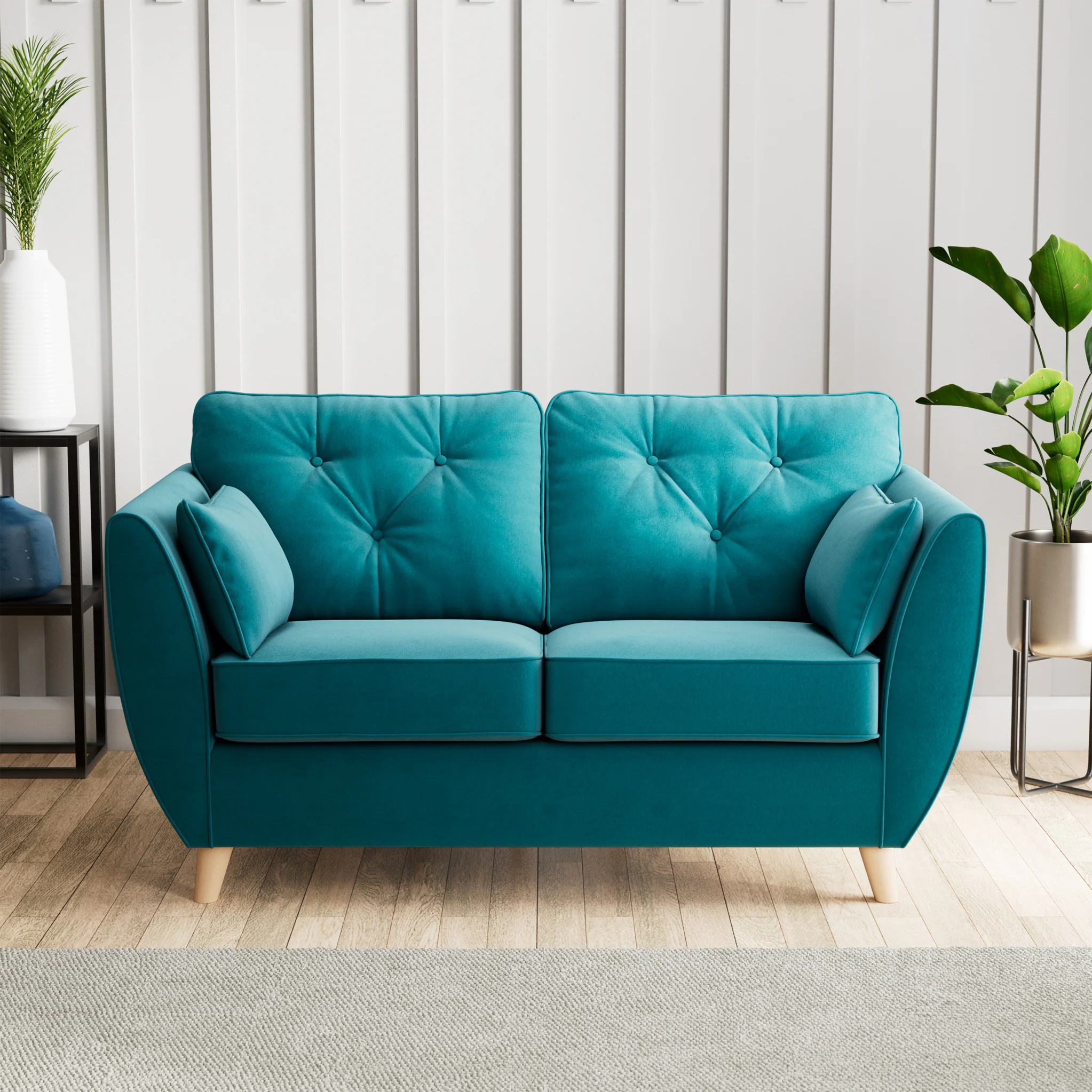 Edison Velvet 2 Seater Sofa - Image 3