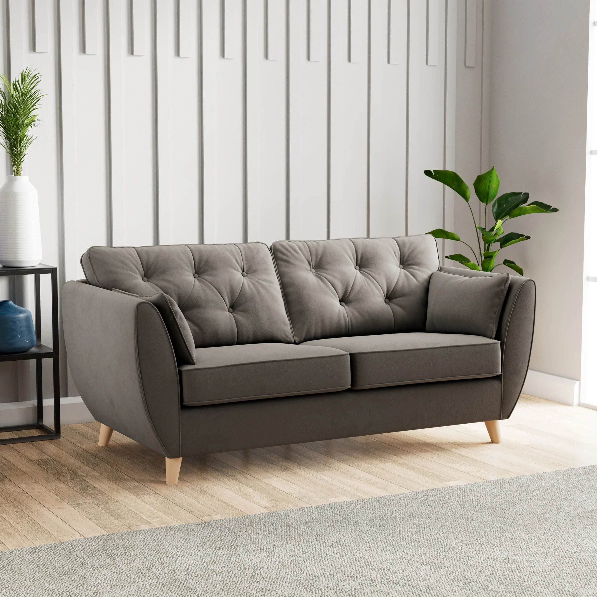 Edison Velvet 3 Seater Sofa - Image 37
