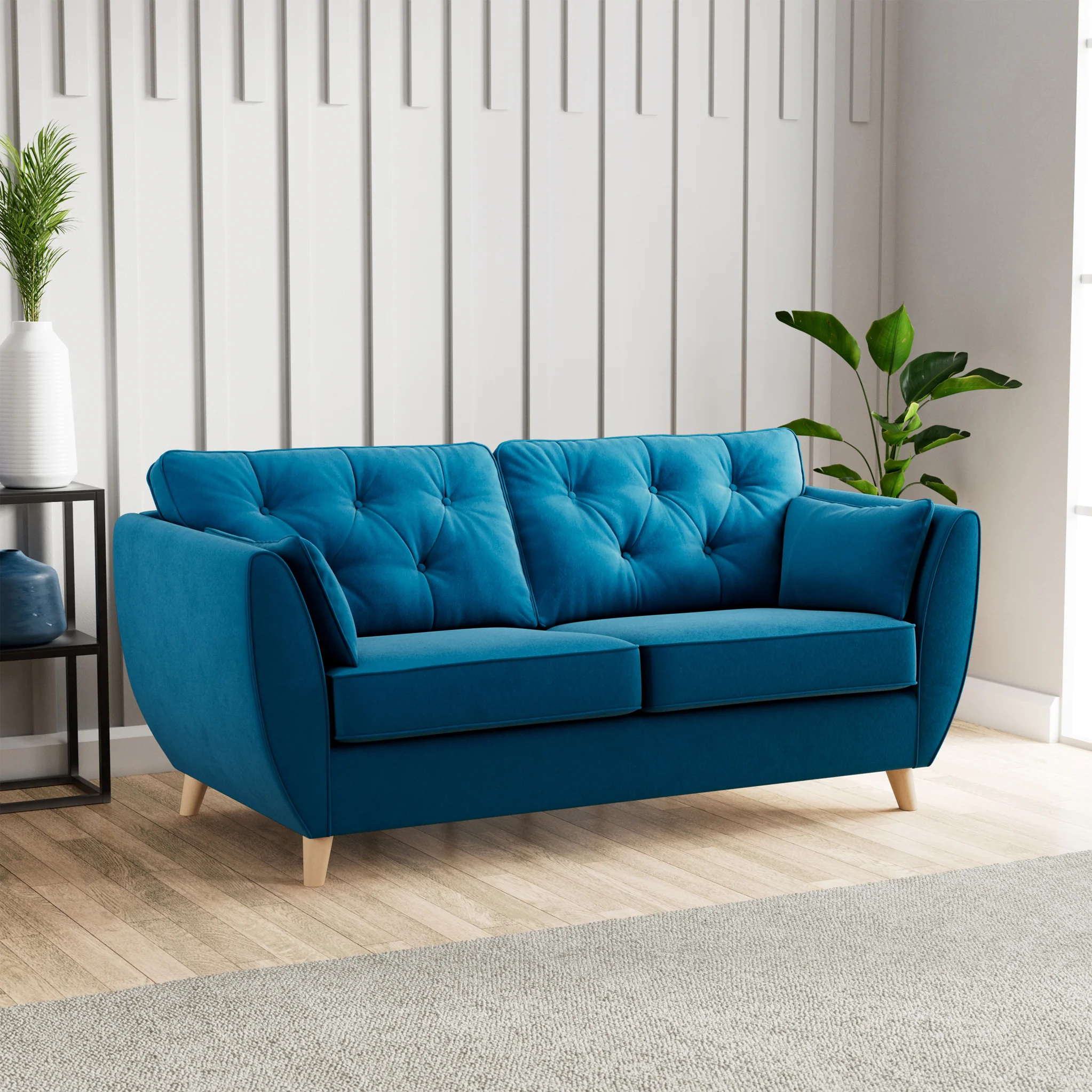 Edison Velvet 3 Seater Sofa - Image 49