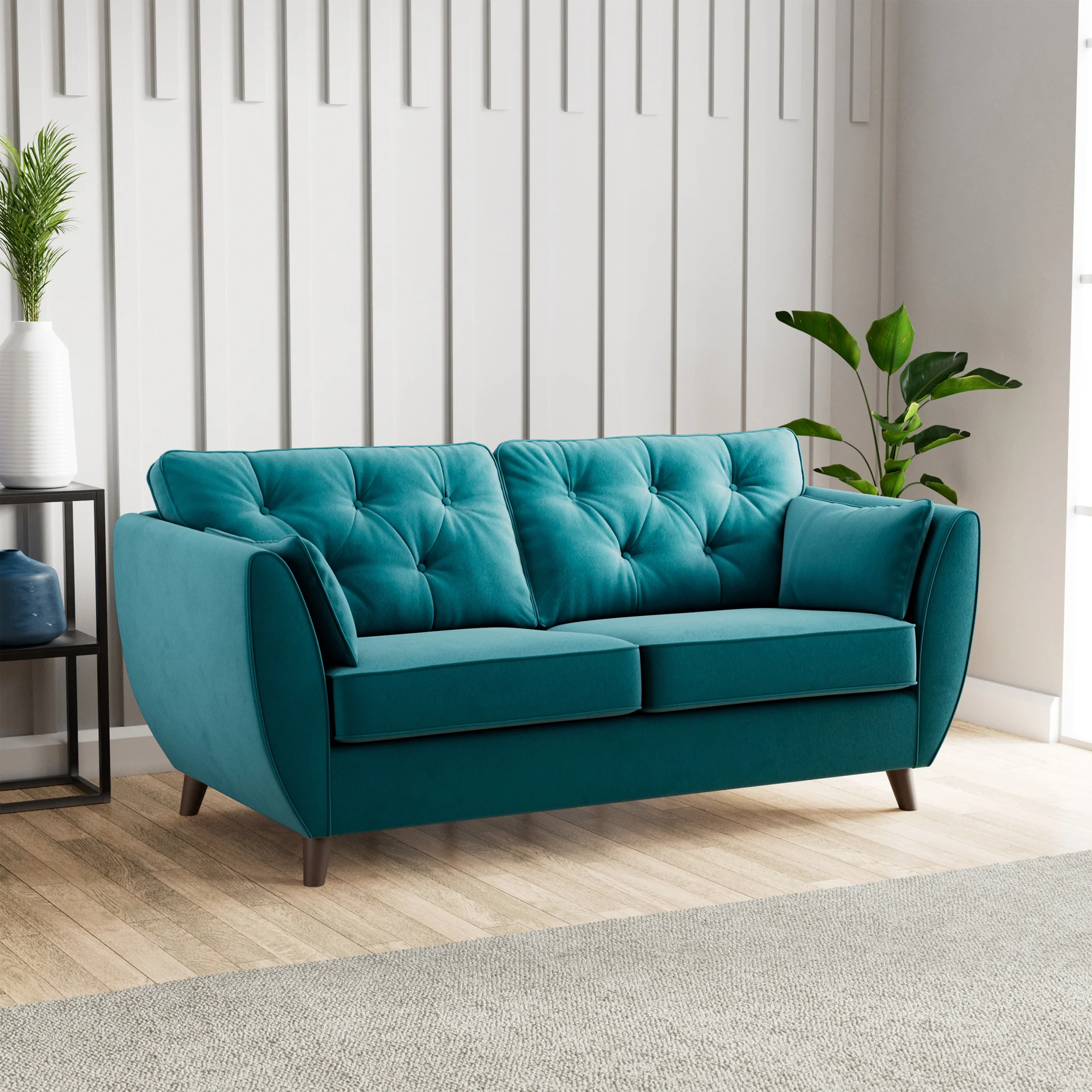 Edison Velvet 3 Seater Sofa - Image 6