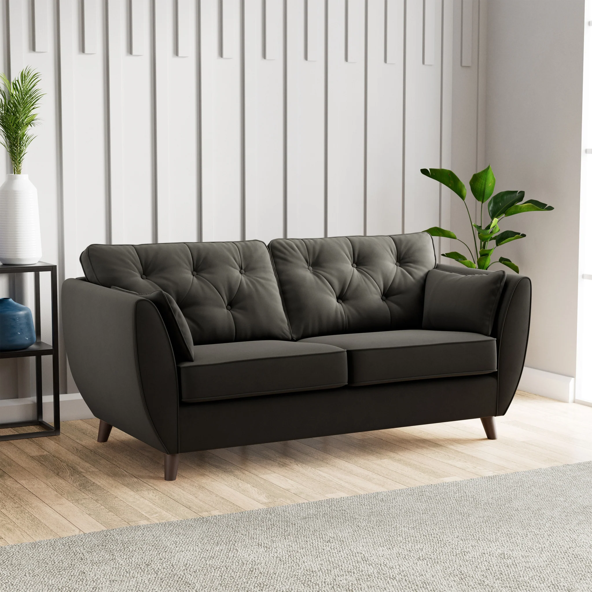 Edison Velvet 3 Seater Sofa - Image 61