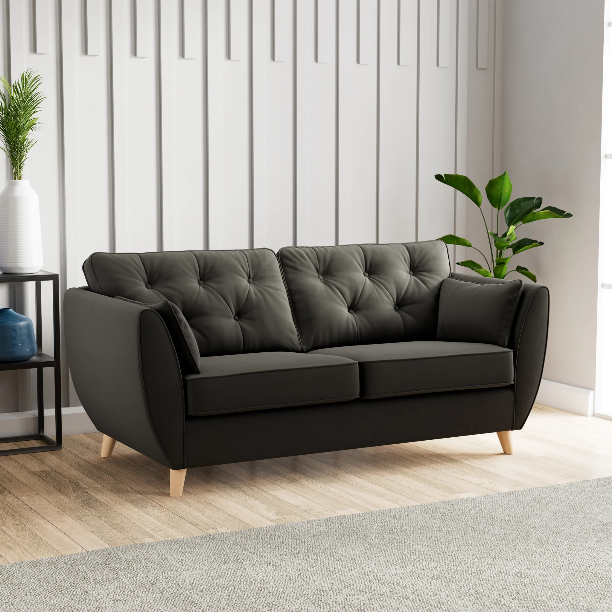 Edison Velvet 3 Seater Sofa - Image 65