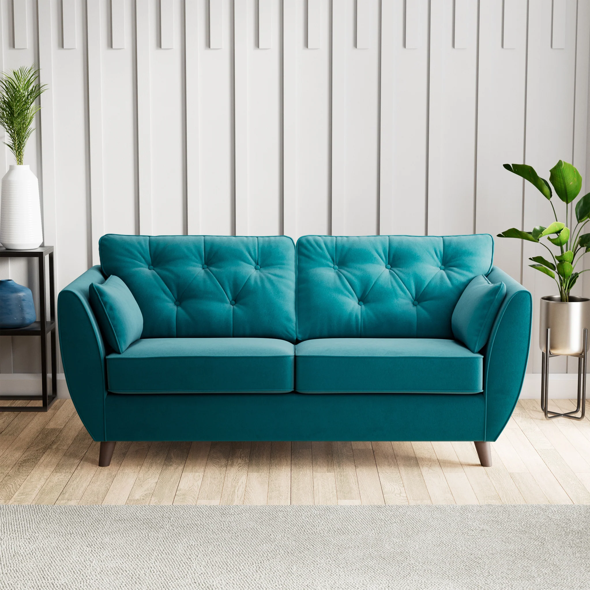Edison Velvet 3 Seater Sofa - Image 7