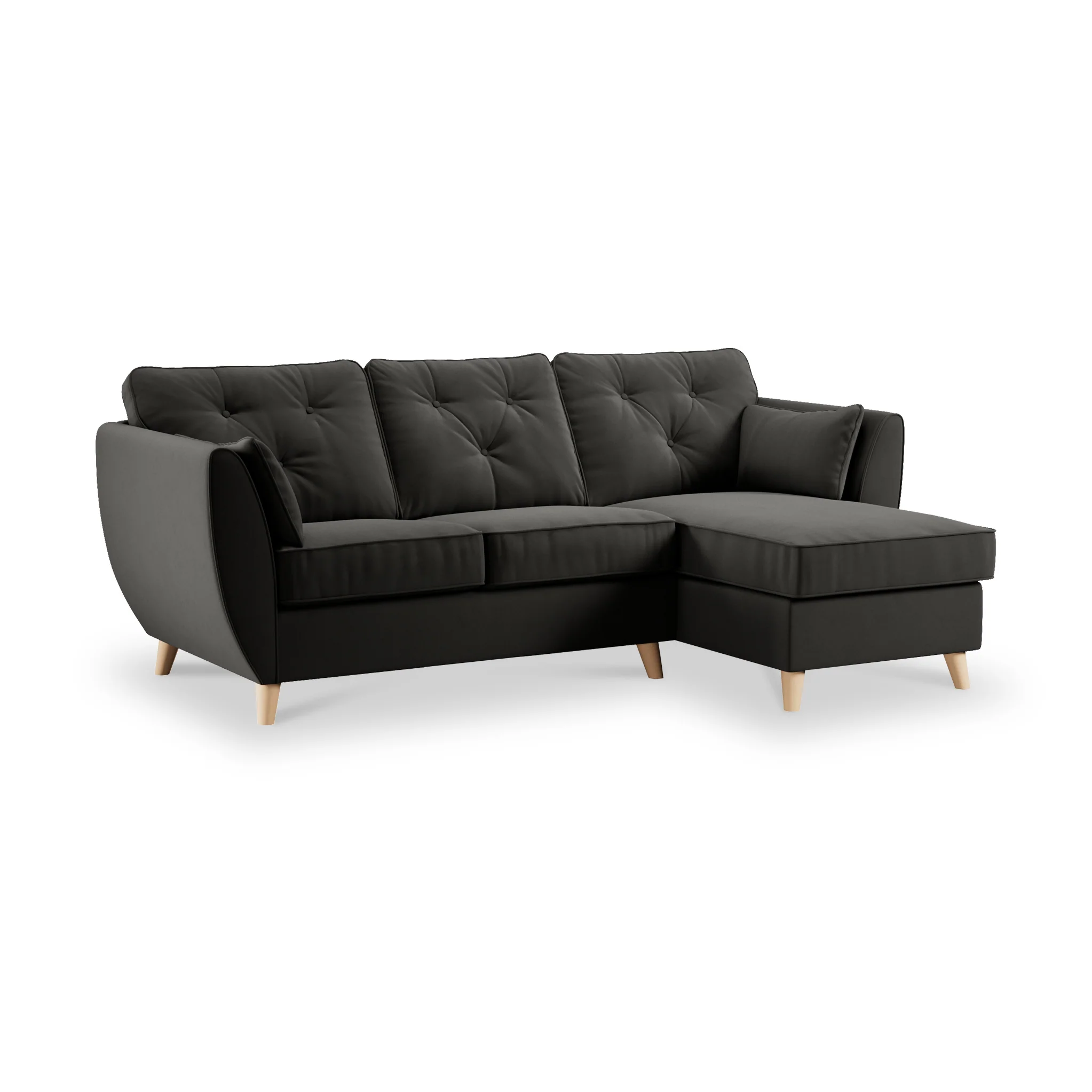 Edison Velvet Chaise Sofa - Image 104