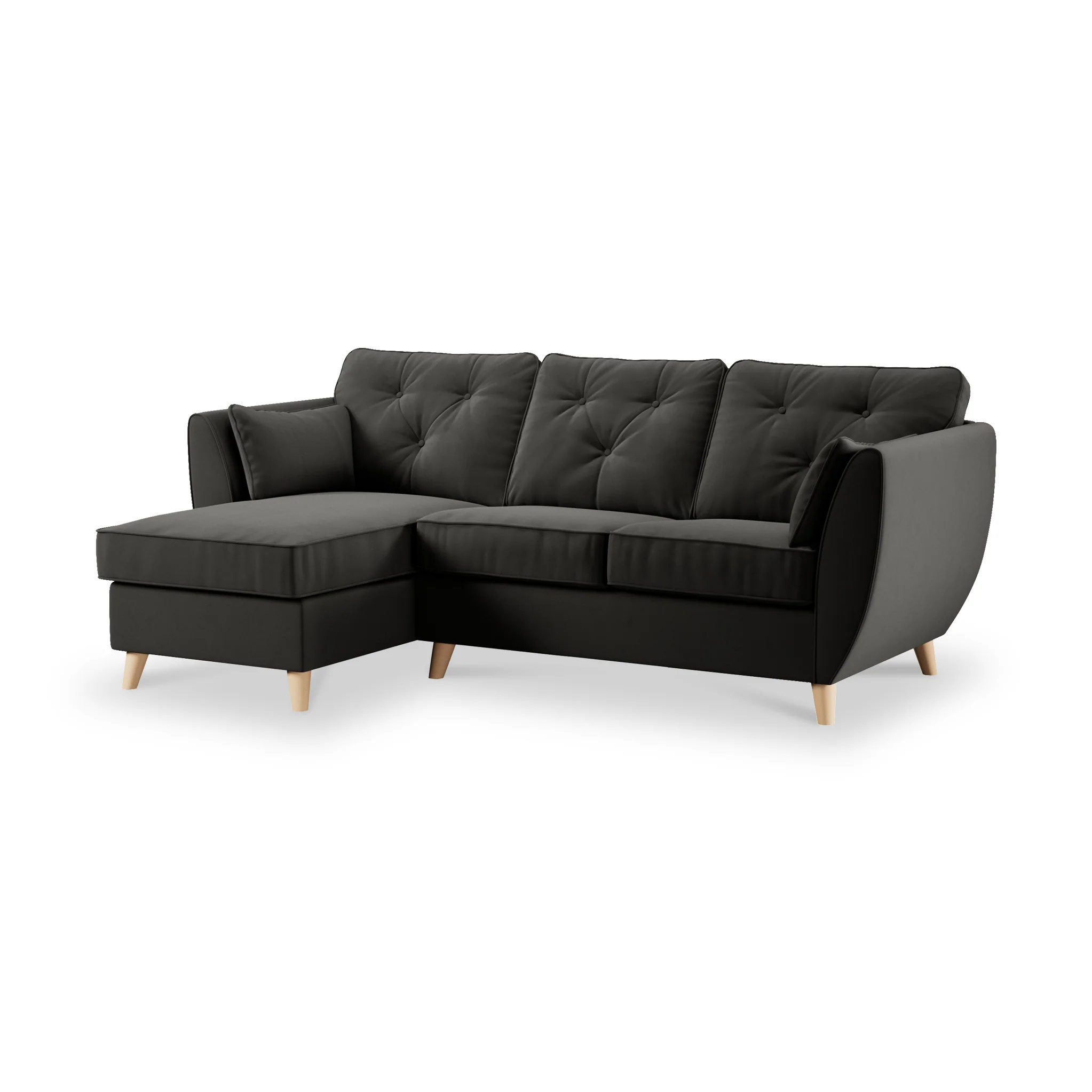 Edison Velvet Chaise Sofa - Image 112