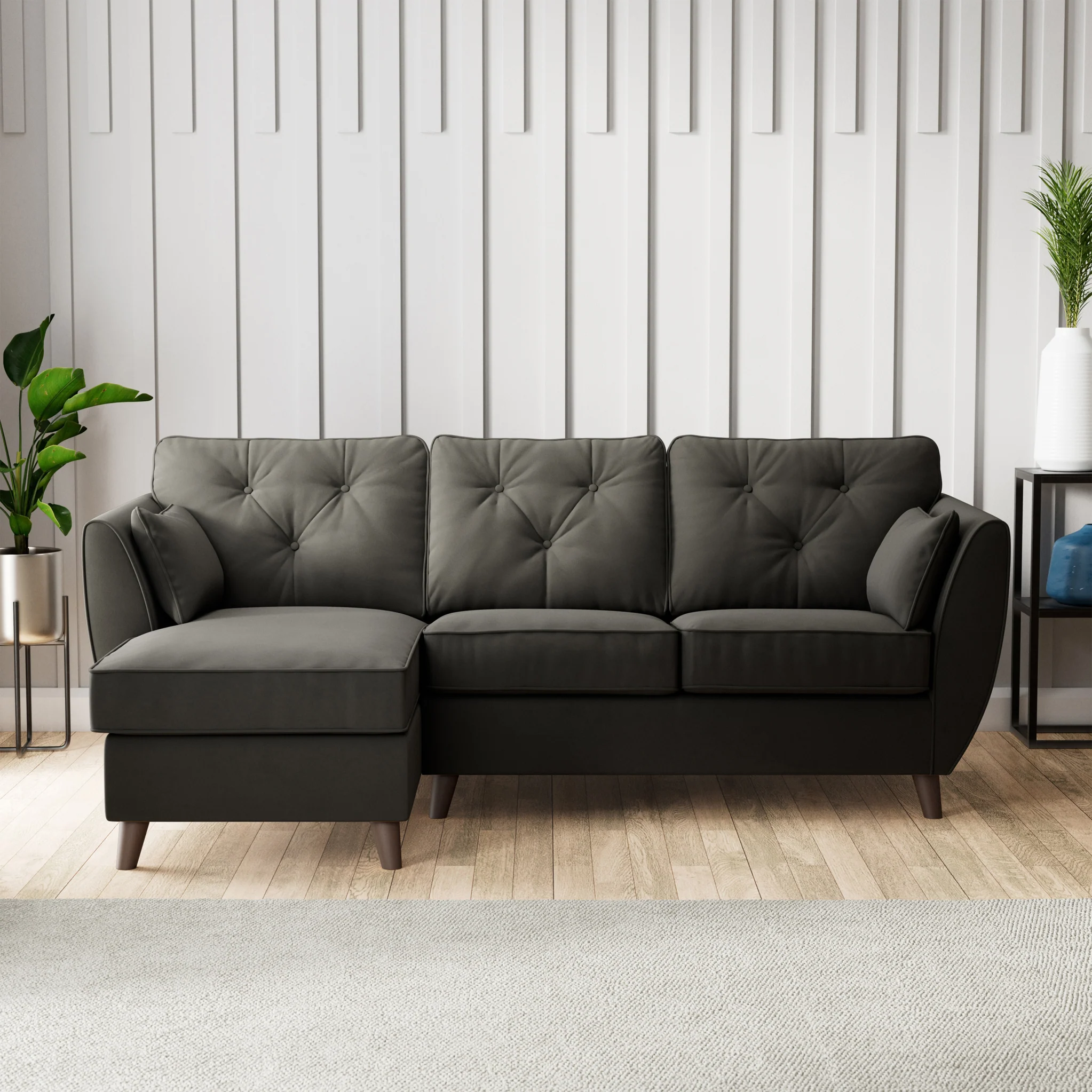 Edison Velvet Chaise Sofa - Image 115