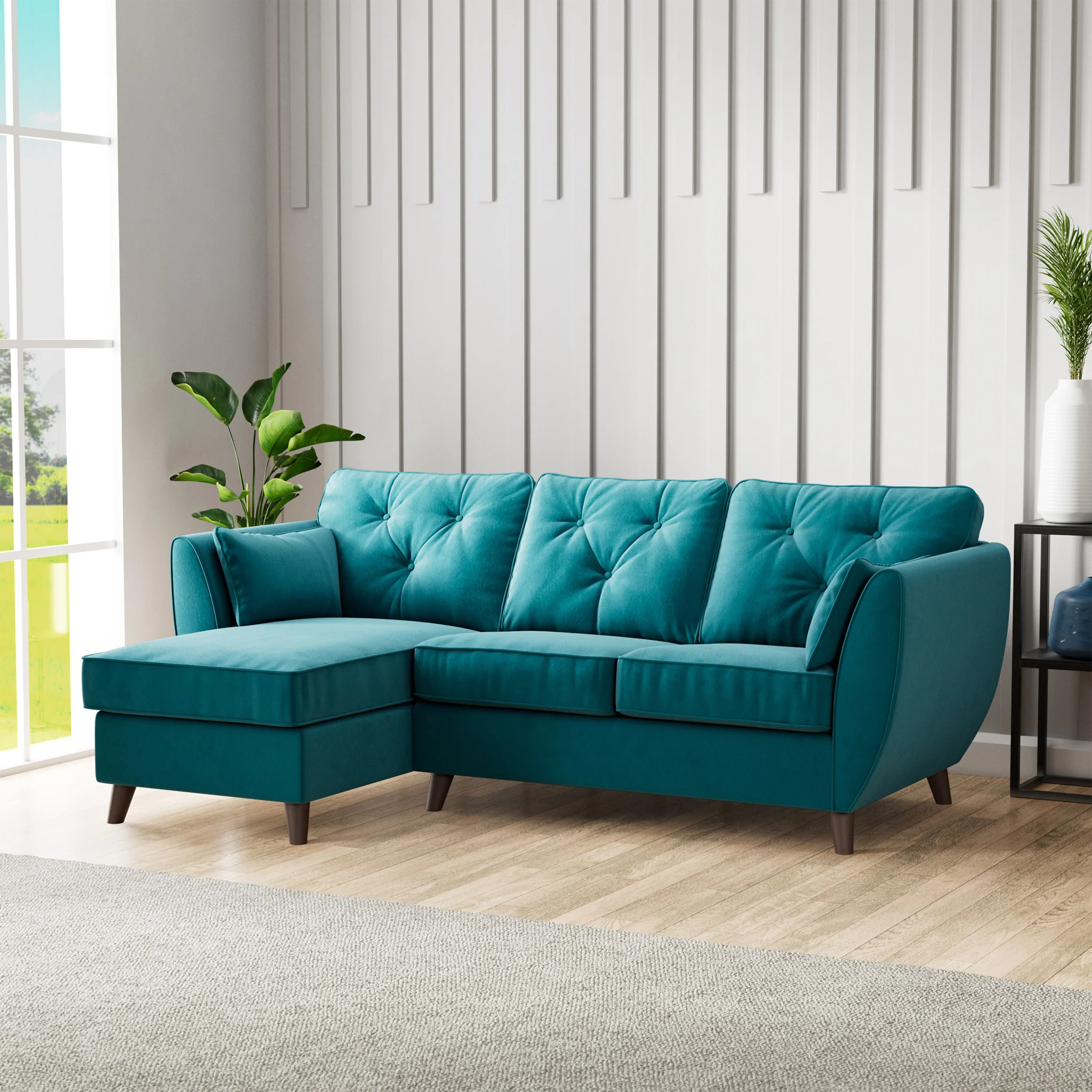 Edison Velvet Chaise Sofa - Image 14
