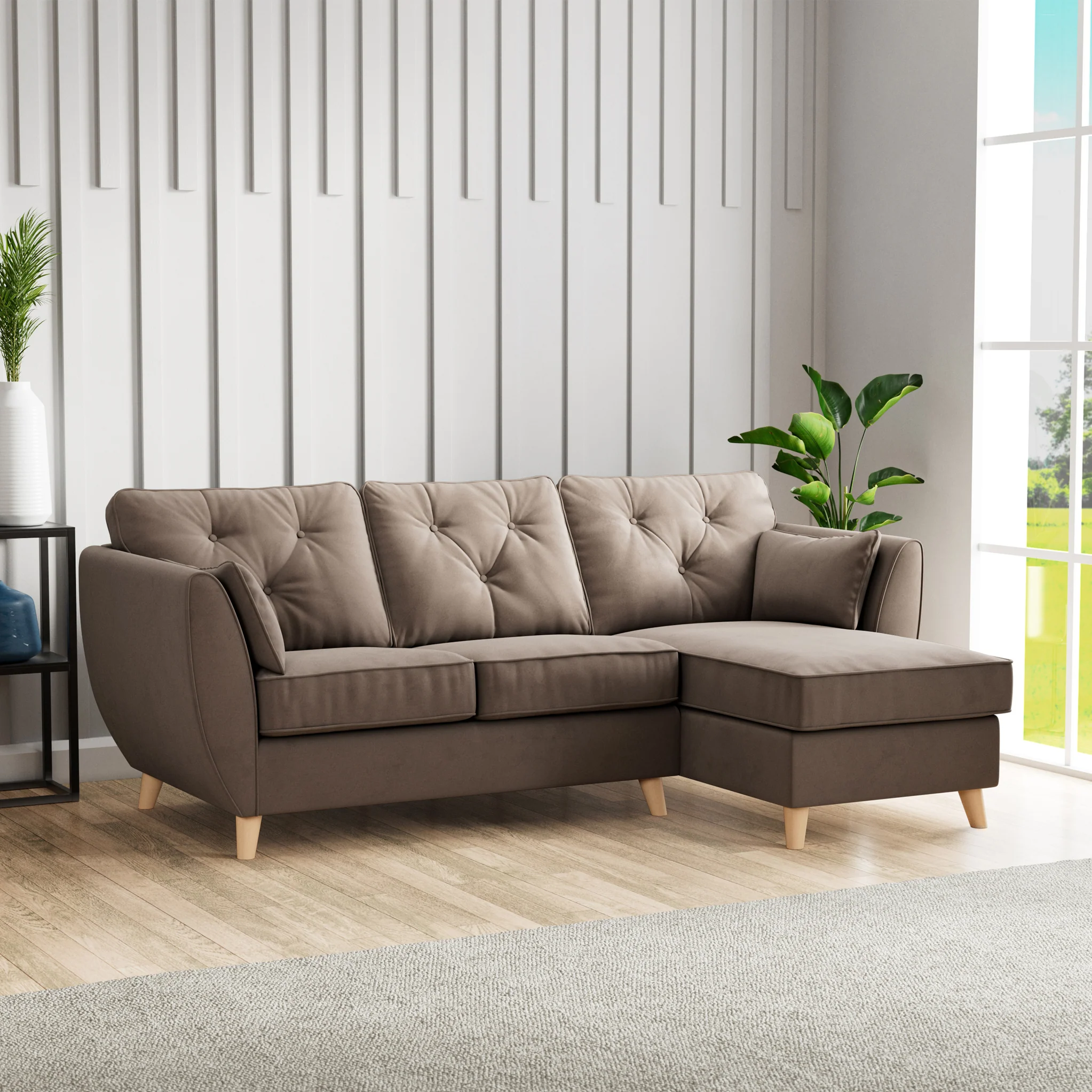 Edison Velvet Chaise Sofa - Image 42