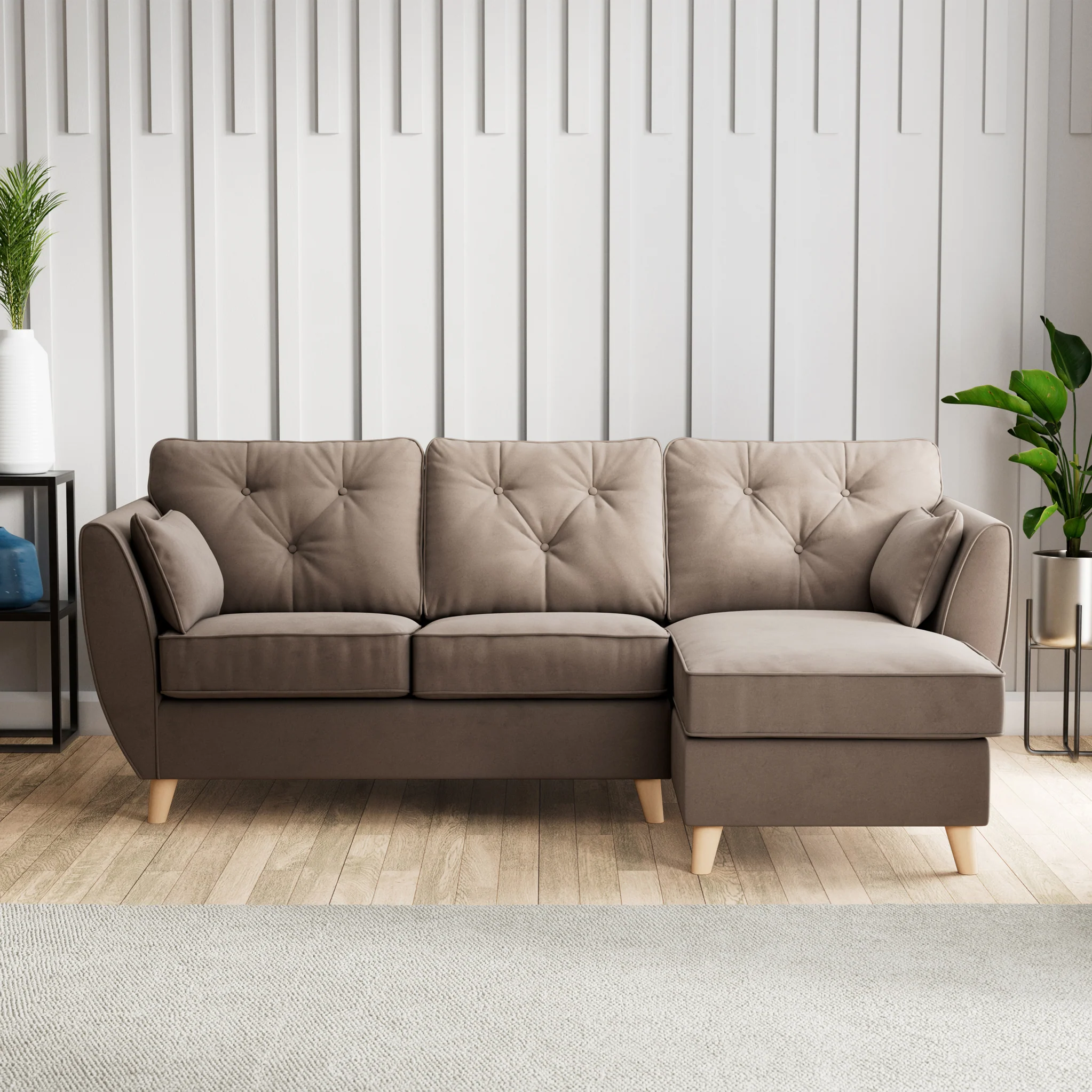 Edison Velvet Chaise Sofa - Image 43