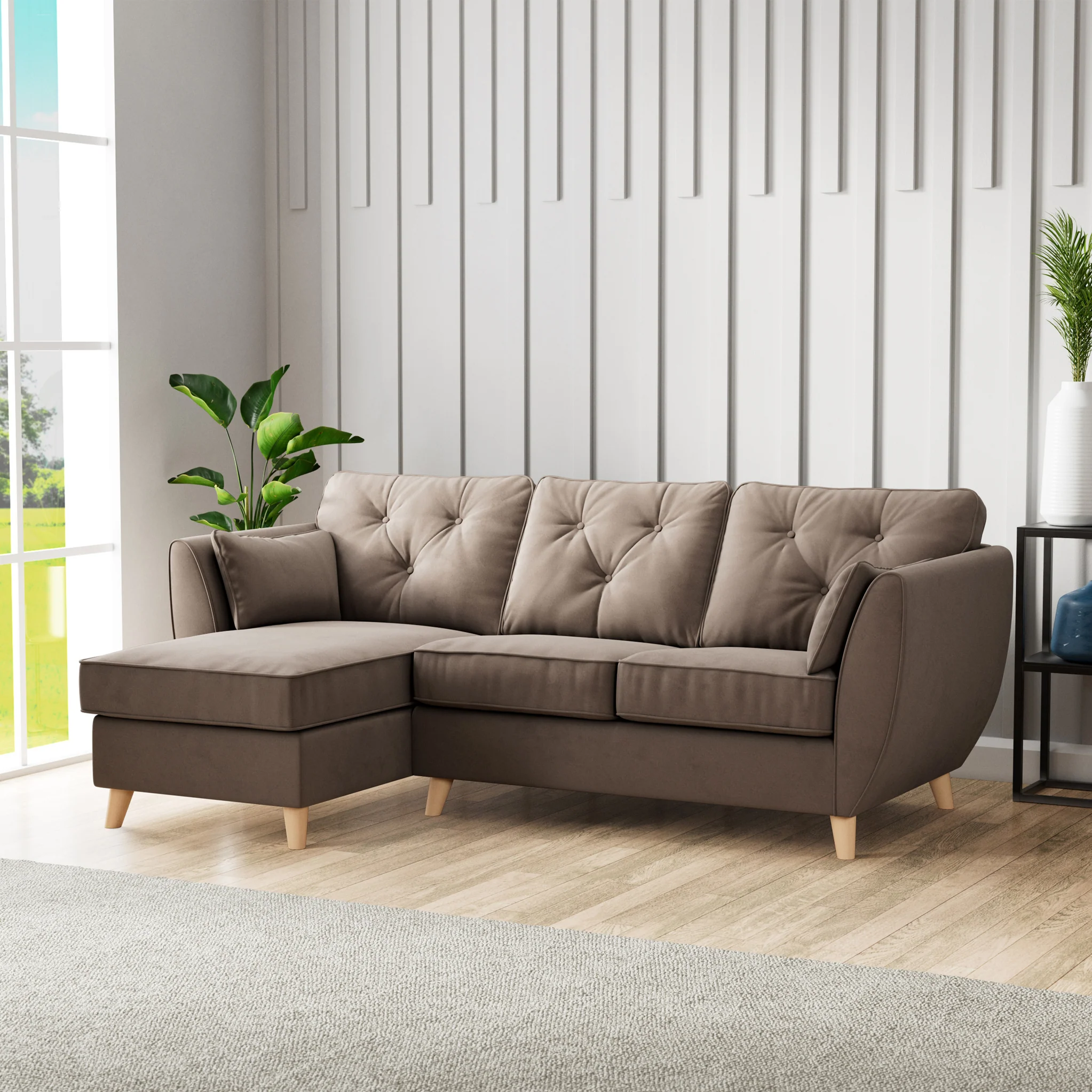 Edison Velvet Chaise Sofa - Image 50