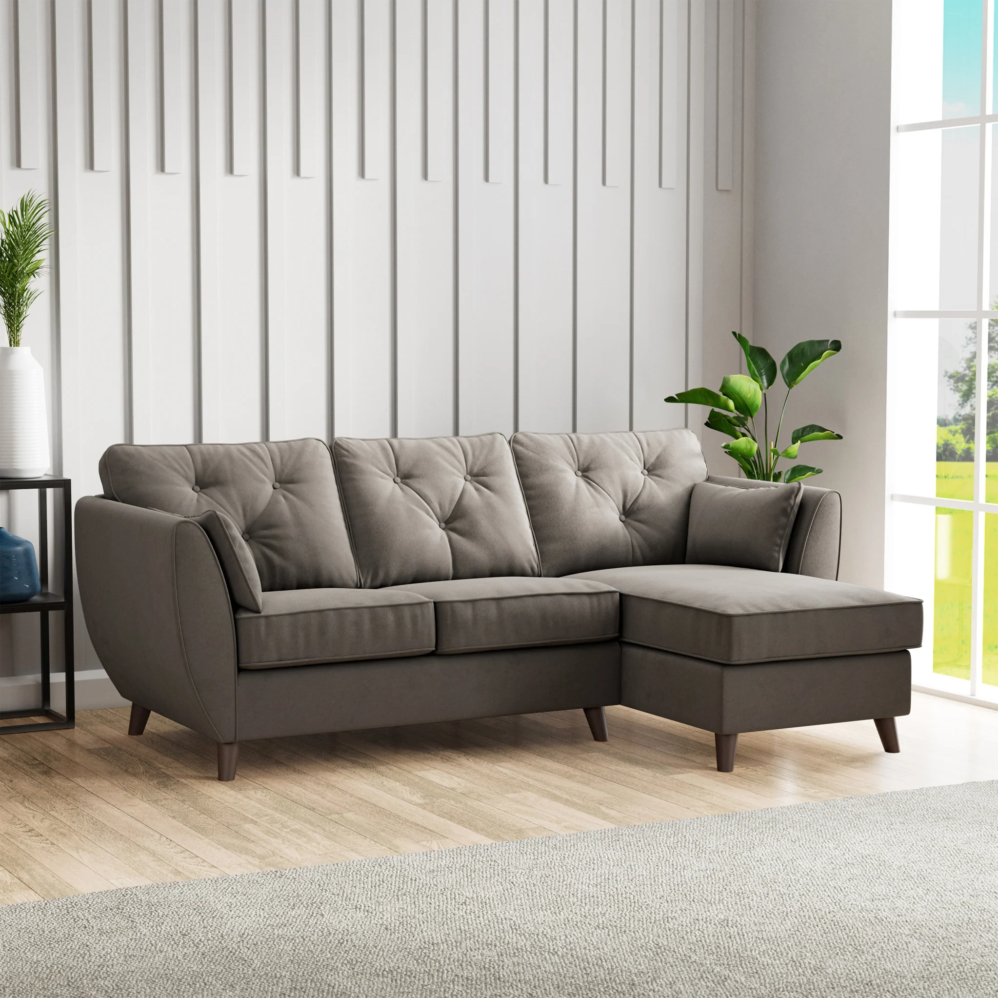 Edison Velvet Chaise Sofa - Image 66